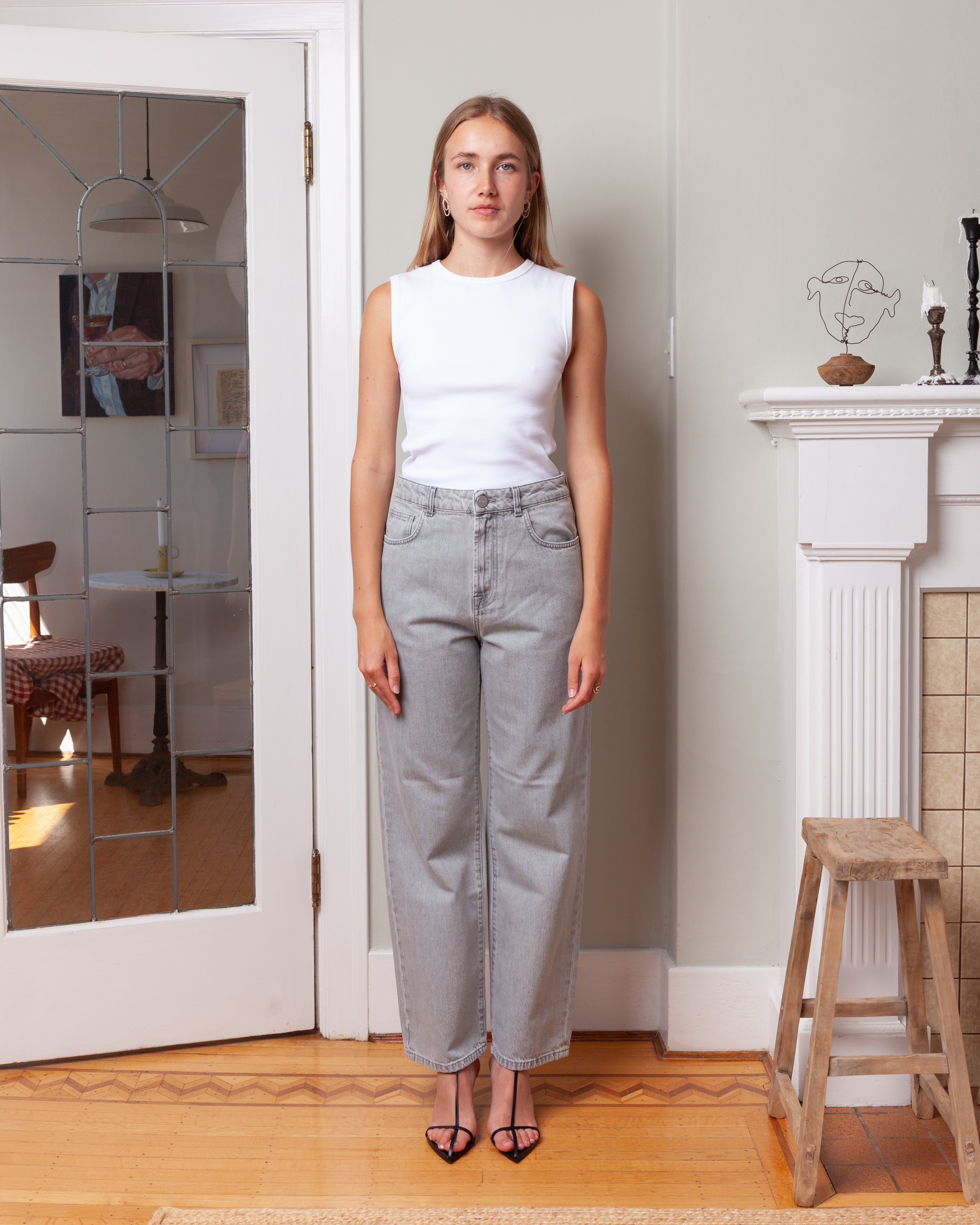 Rohe-Signature Baggy Fit Denim - Washed Grey-Pants-Boboli-Vancouver-Canada