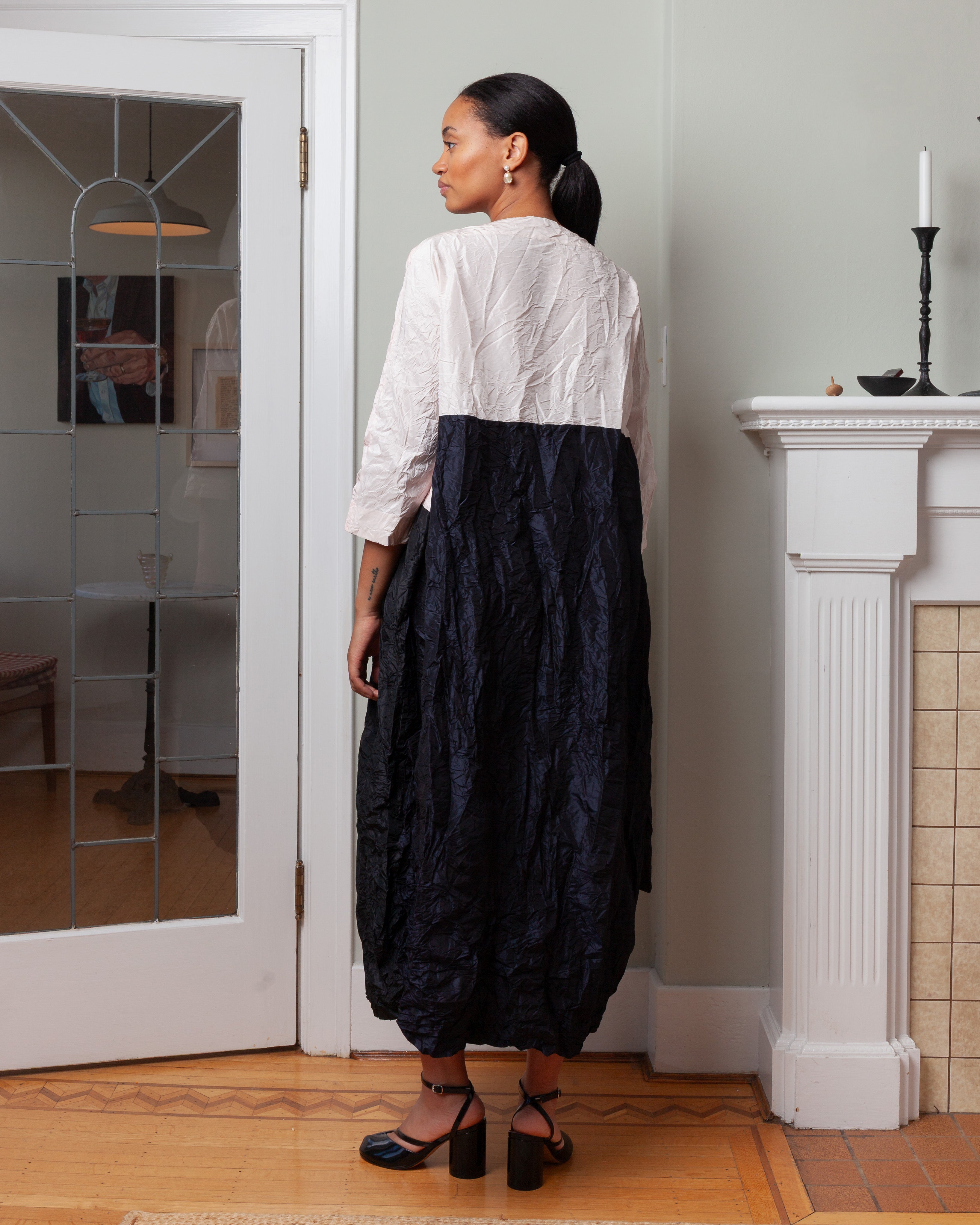 Daniela Gregis-Half White Washed Dress - Pink Black-Dresses-Boboli-Vancouver-Canada