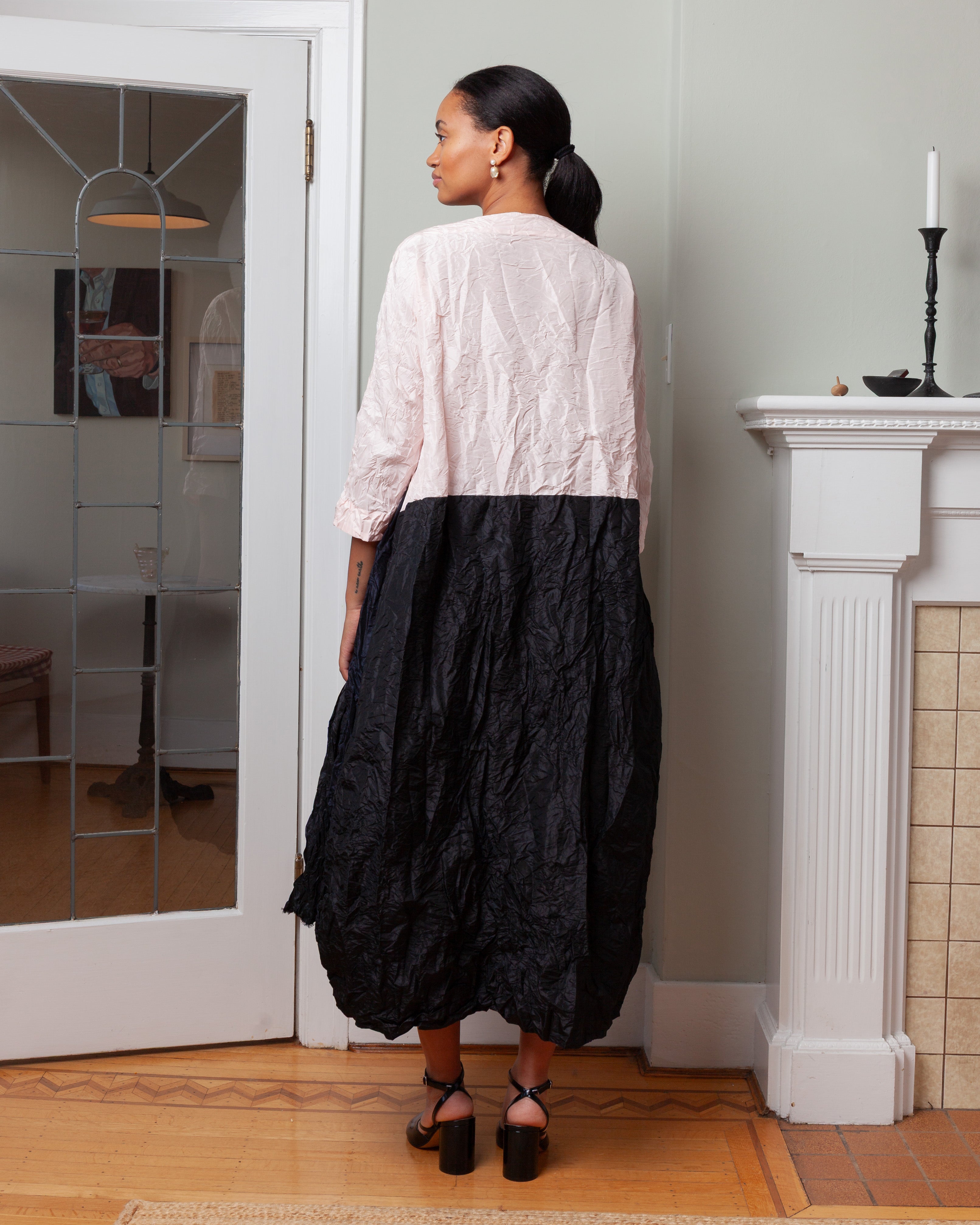 Daniela Gregis-Half White Washed Dress - Pink Black-Dresses-Boboli-Vancouver-Canada