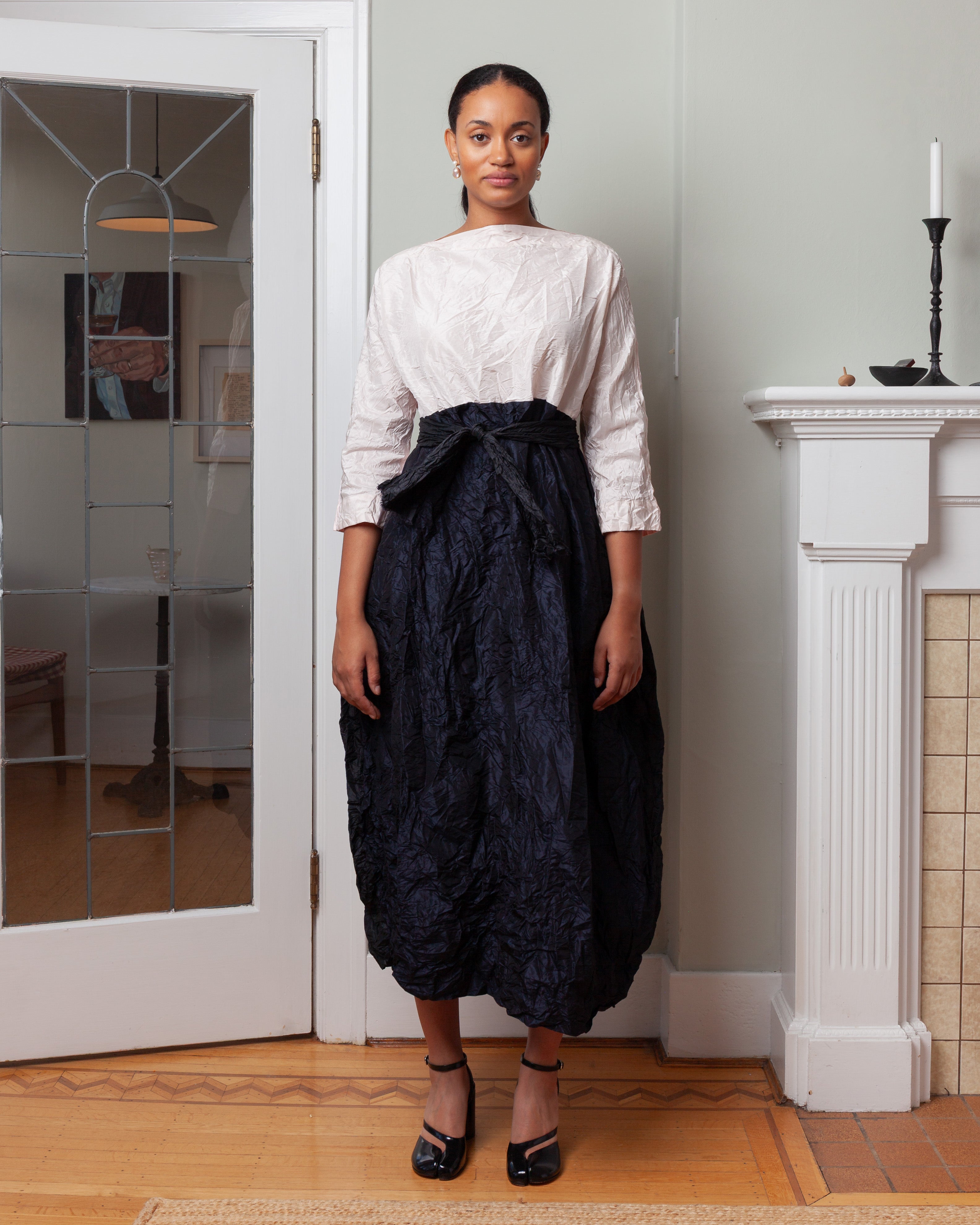 Daniela Gregis-Half White Washed Dress - Pink Black-Dresses-Boboli-Vancouver-Canada