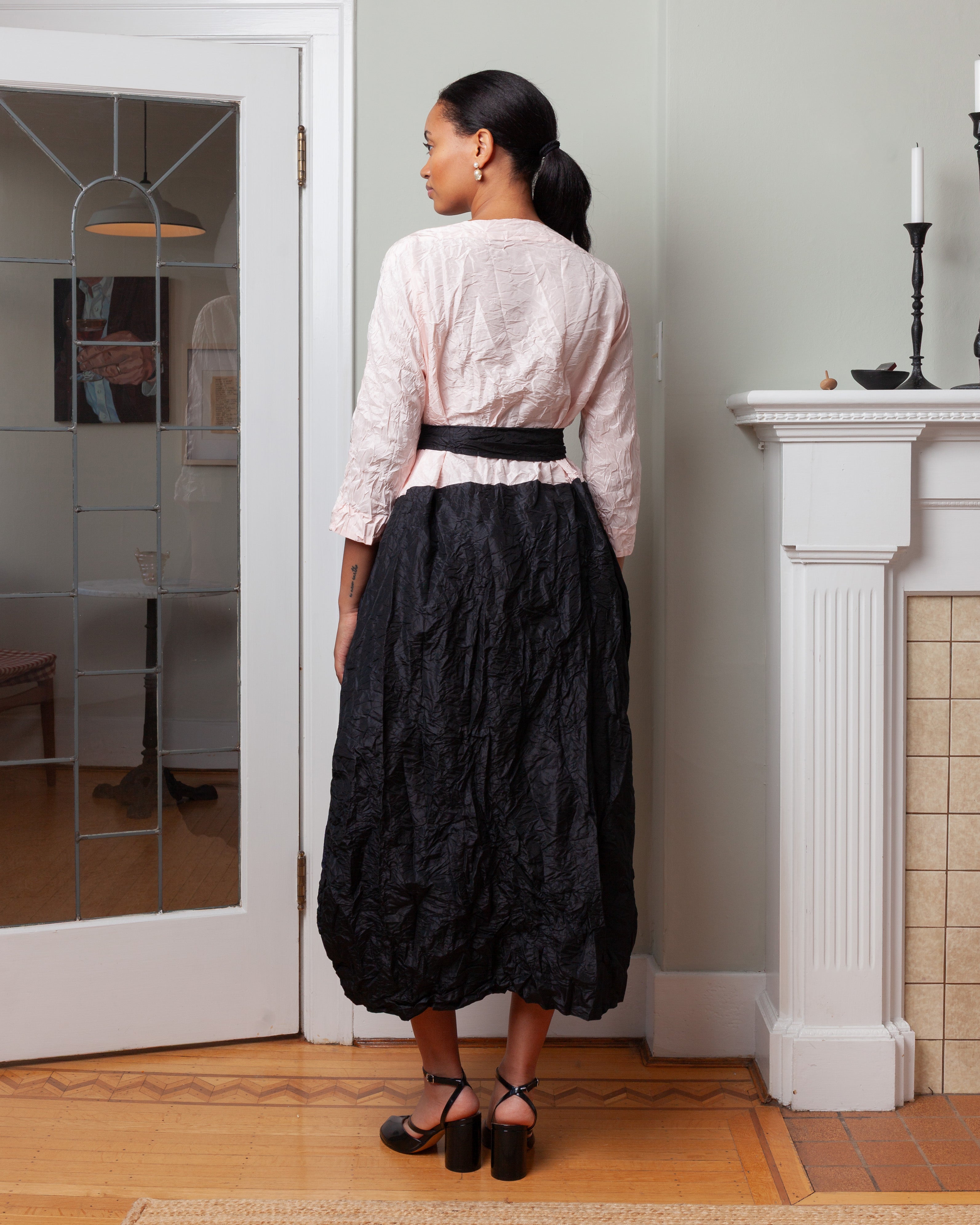 Daniela Gregis-Half White Washed Dress - Pink Black-Dresses-Boboli-Vancouver-Canada