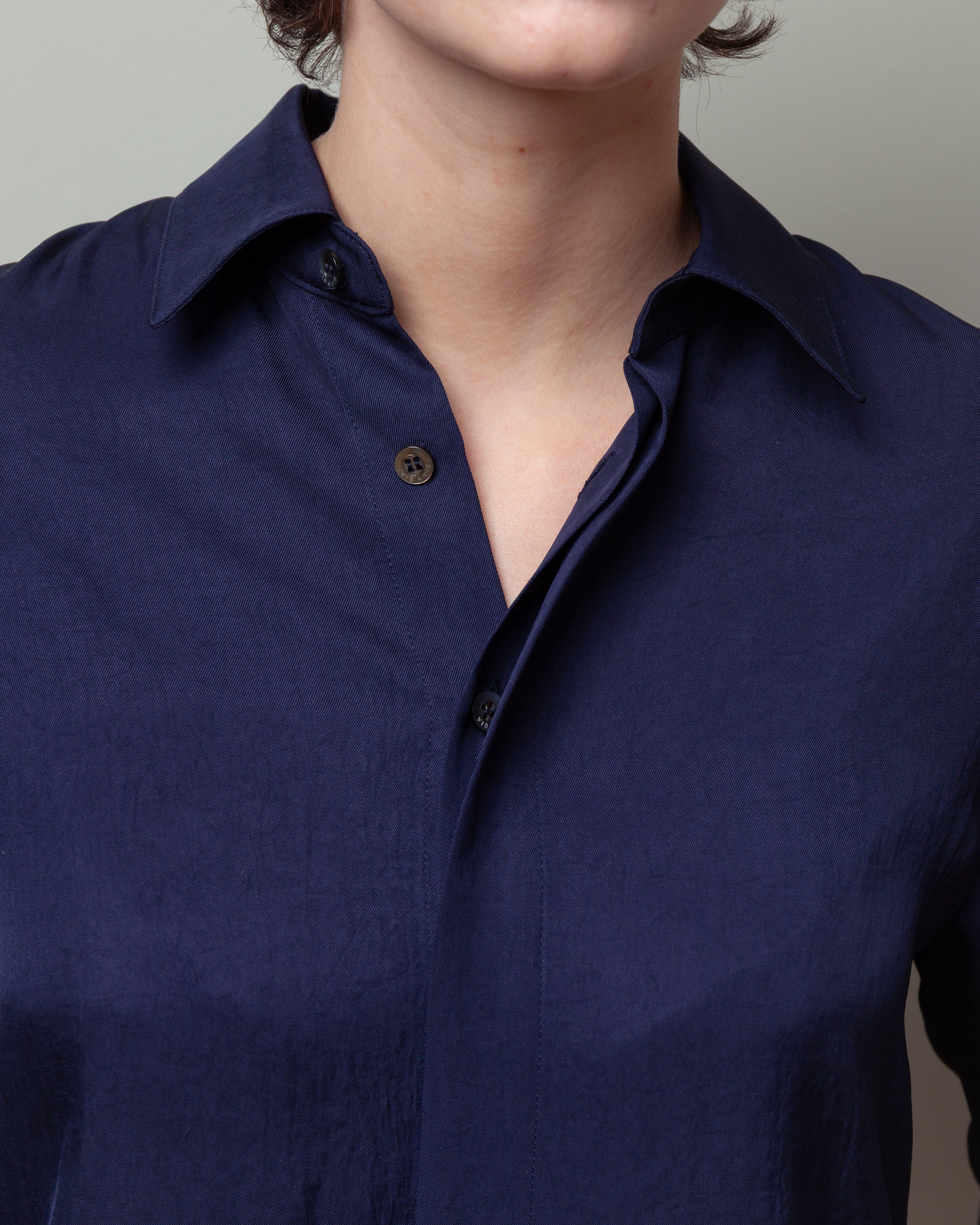 Vis A Vis-Lightweight Bright Twill Button Down - Navy-Shirts-Boboli-Vancouver-Canada