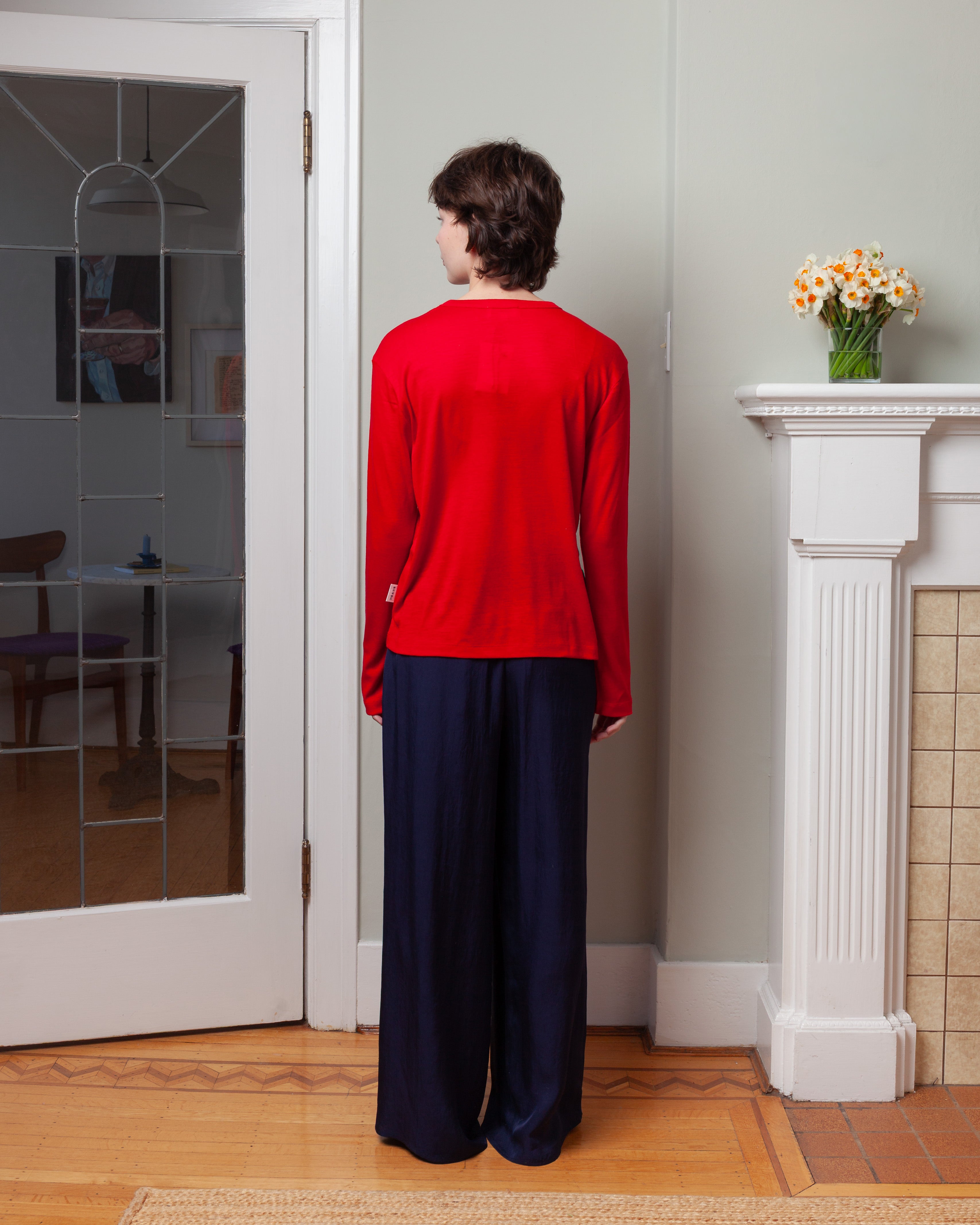 Vis A Vis-Super 120's L.S. Top - Red-Tops-Boboli-Vancouver-Canada
