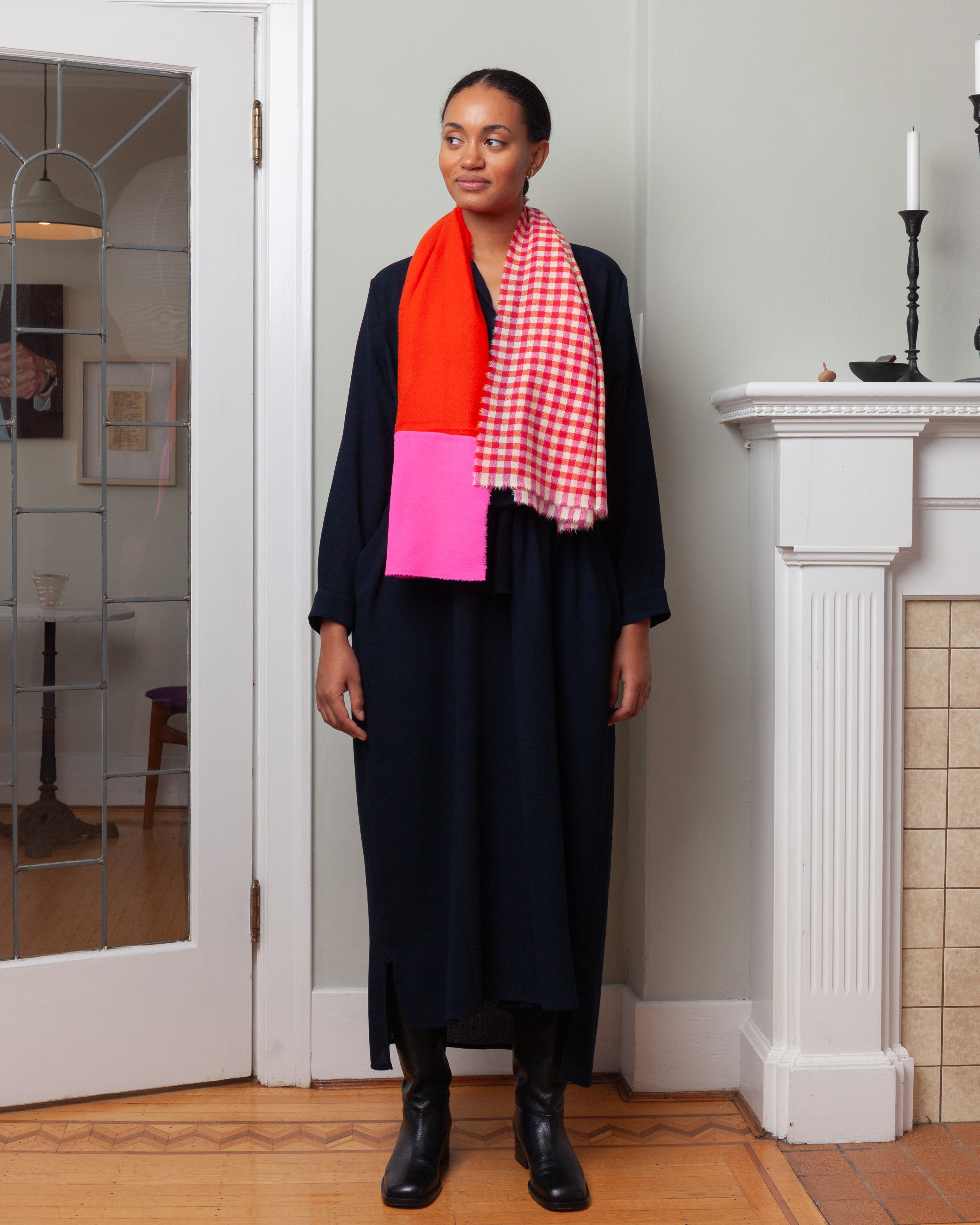 Daniela Gregis-Half Shawl - White/Pink-Tops-Boboli-Vancouver-Canada