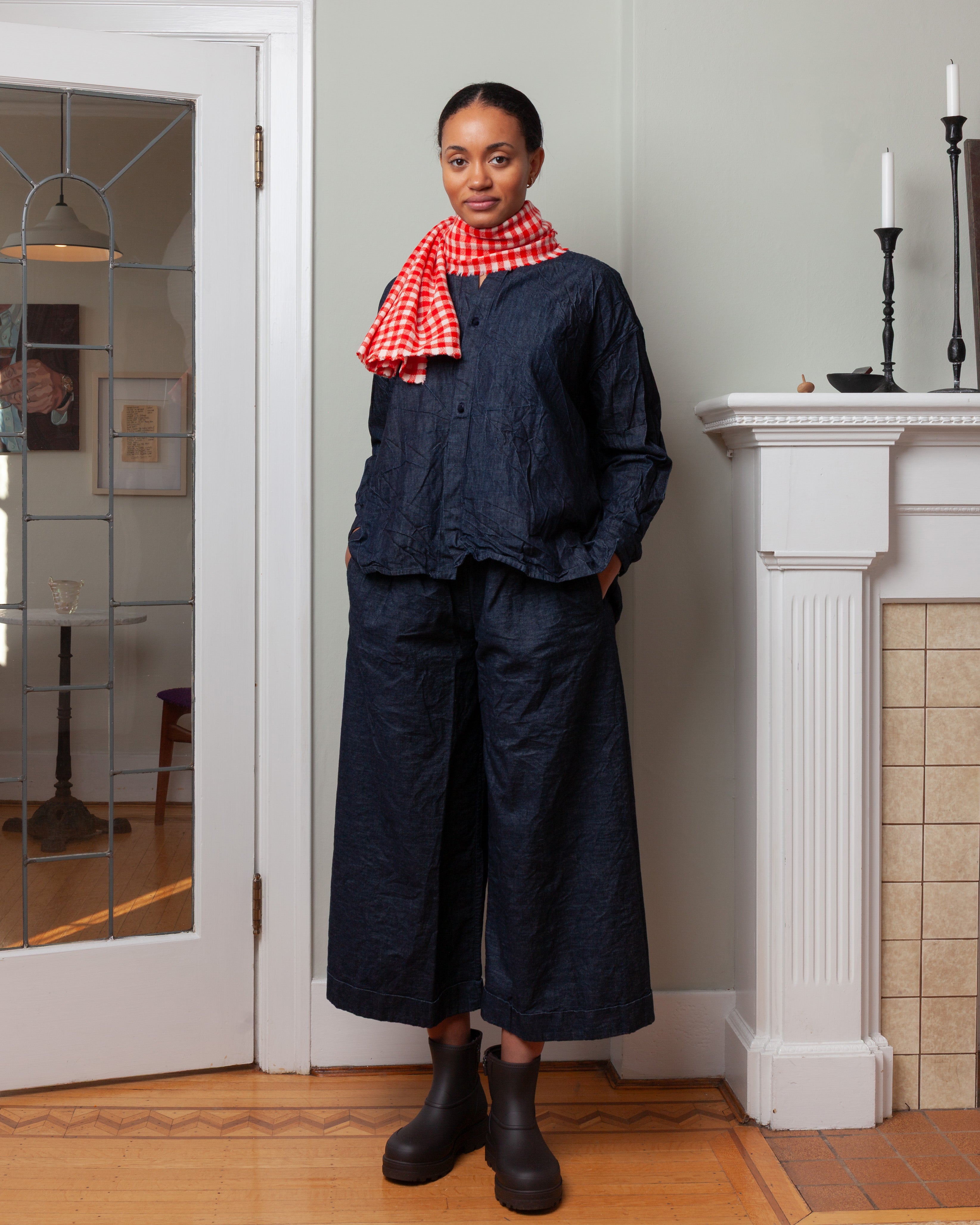 Shawl - Red/Scarlet White Check