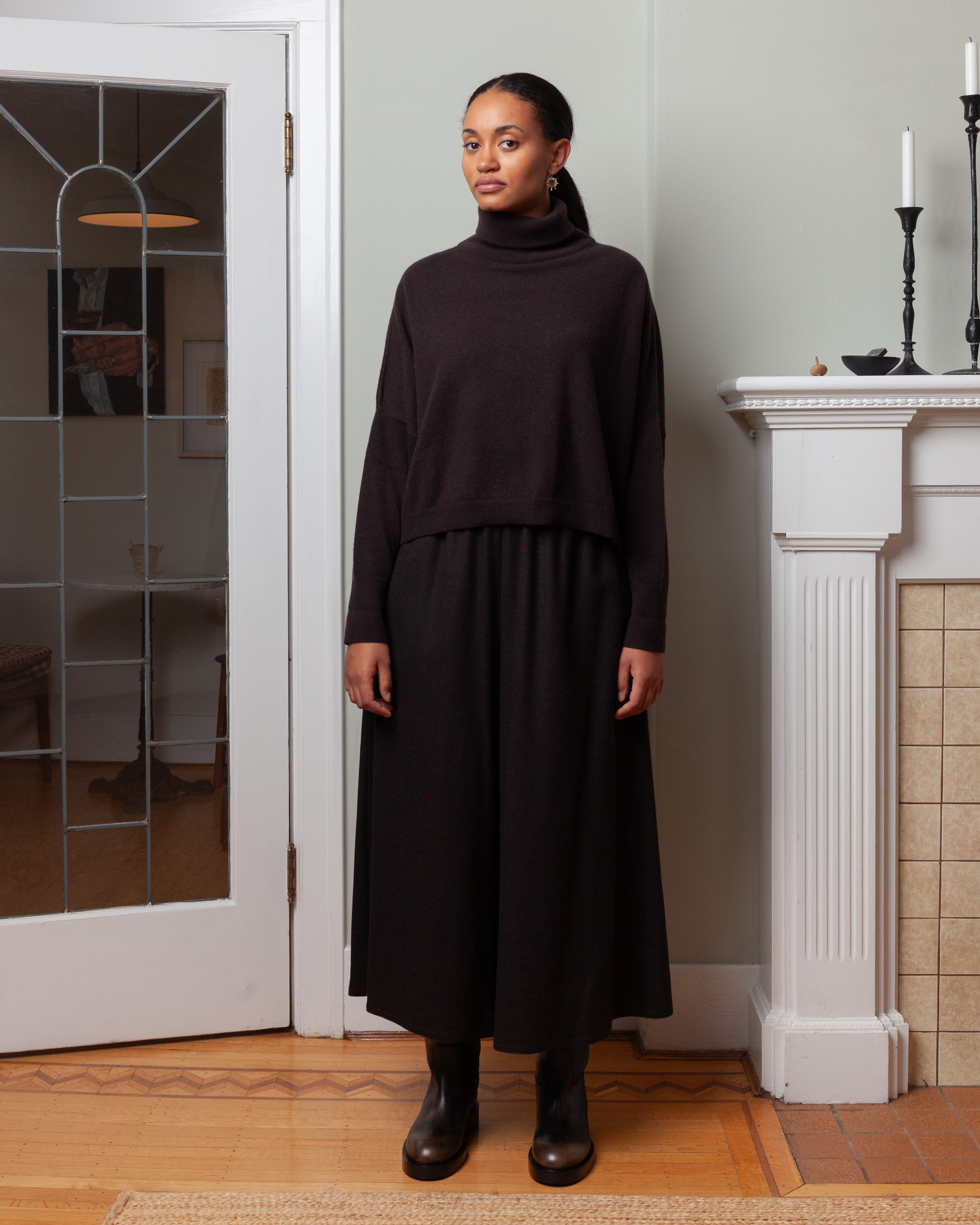 Gaucho Pants Flanella - Ebony