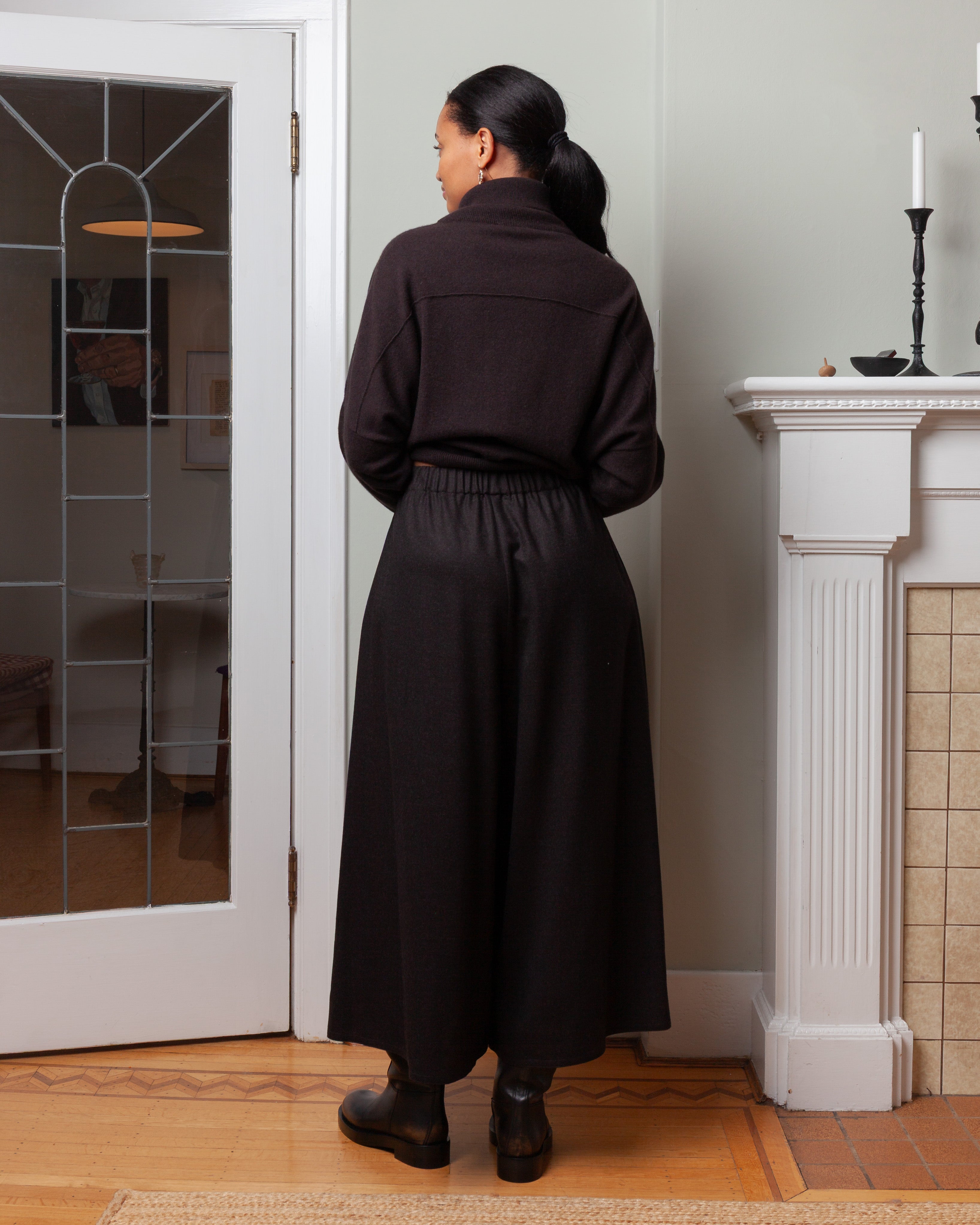 Gaucho Pants Flanella - Ebony