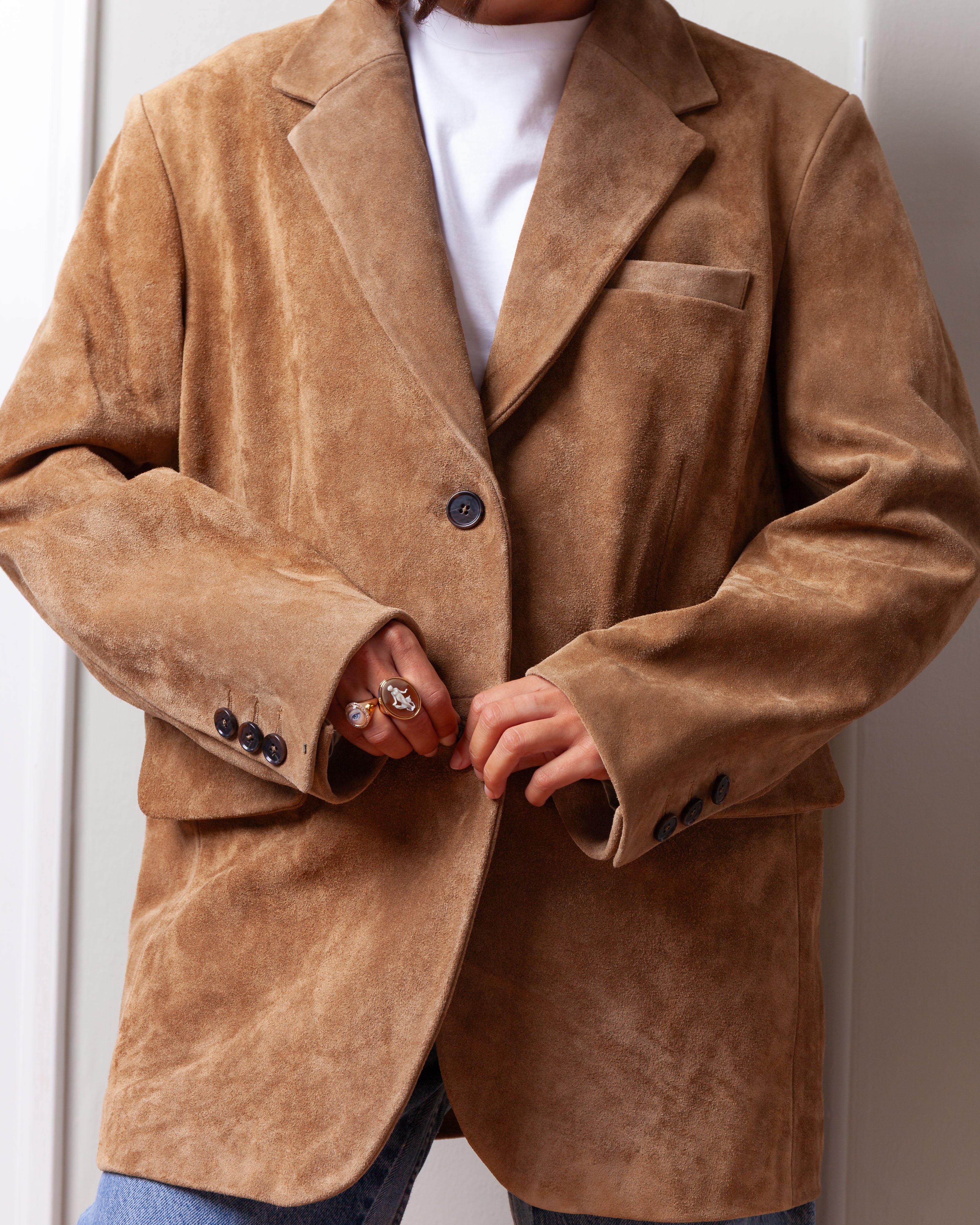 Arma-Benny Gritty Suede Blazer - Olive-Blazers-Boboli-Vancouver-Canada