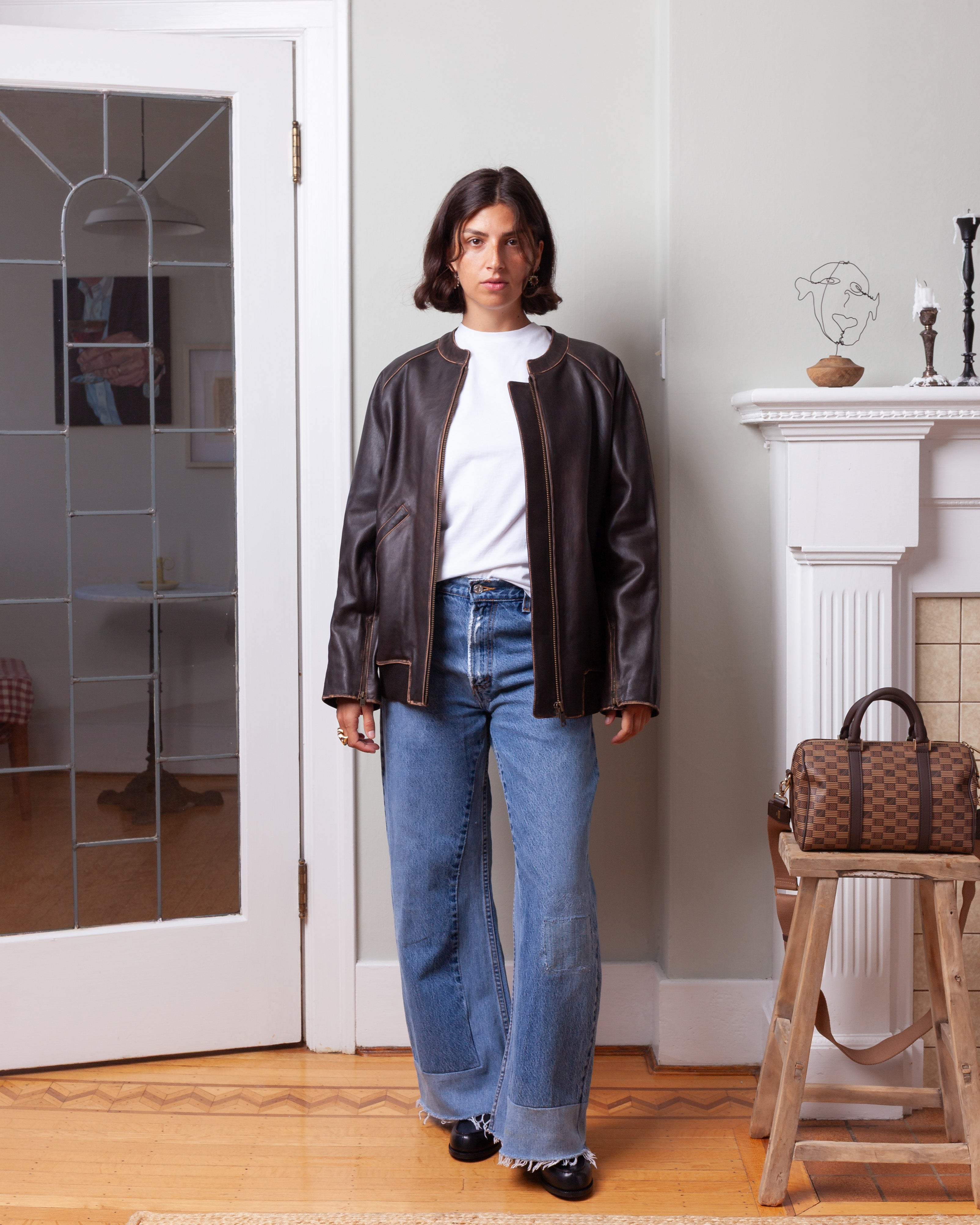 Arma-Azzurra Lamb Vintage Jacket - Brown-Jackets-Boboli-Vancouver-Canada