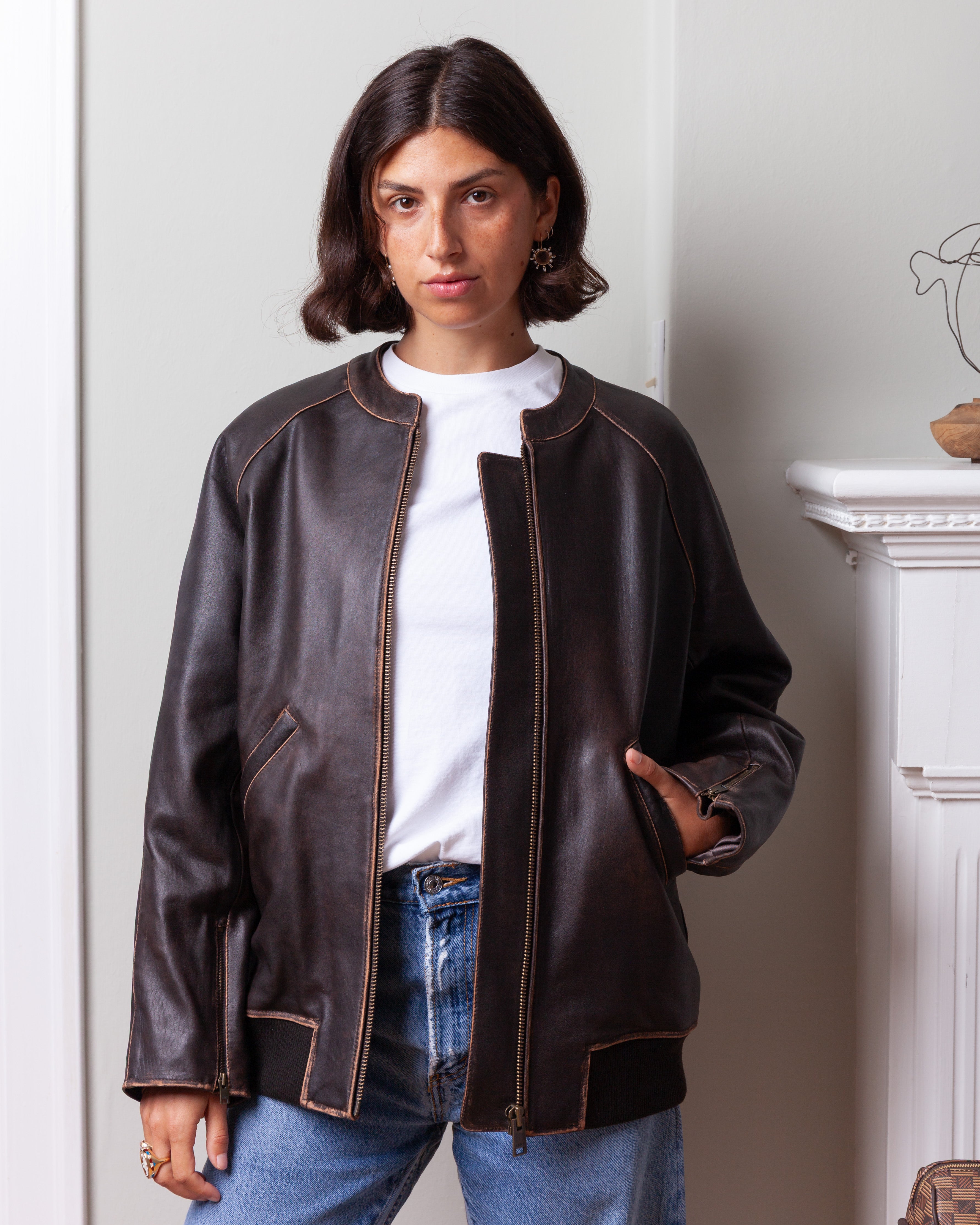 Arma-Azzurra Lamb Vintage Jacket - Brown-Jackets-Boboli-Vancouver-Canada