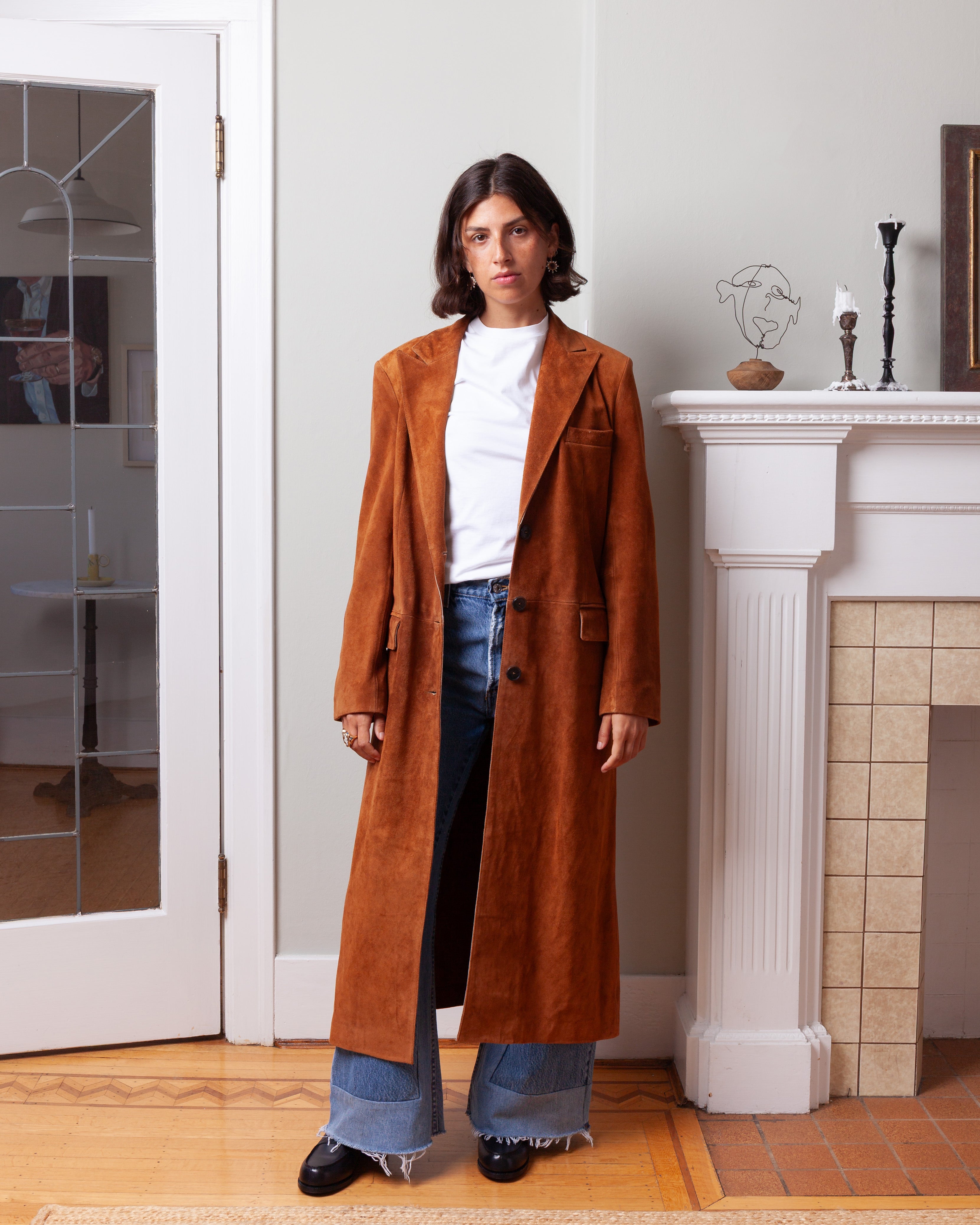 Arma-Alissa Gritty Suede Coat - Whiskey-Coats-Boboli-Vancouver-Canada