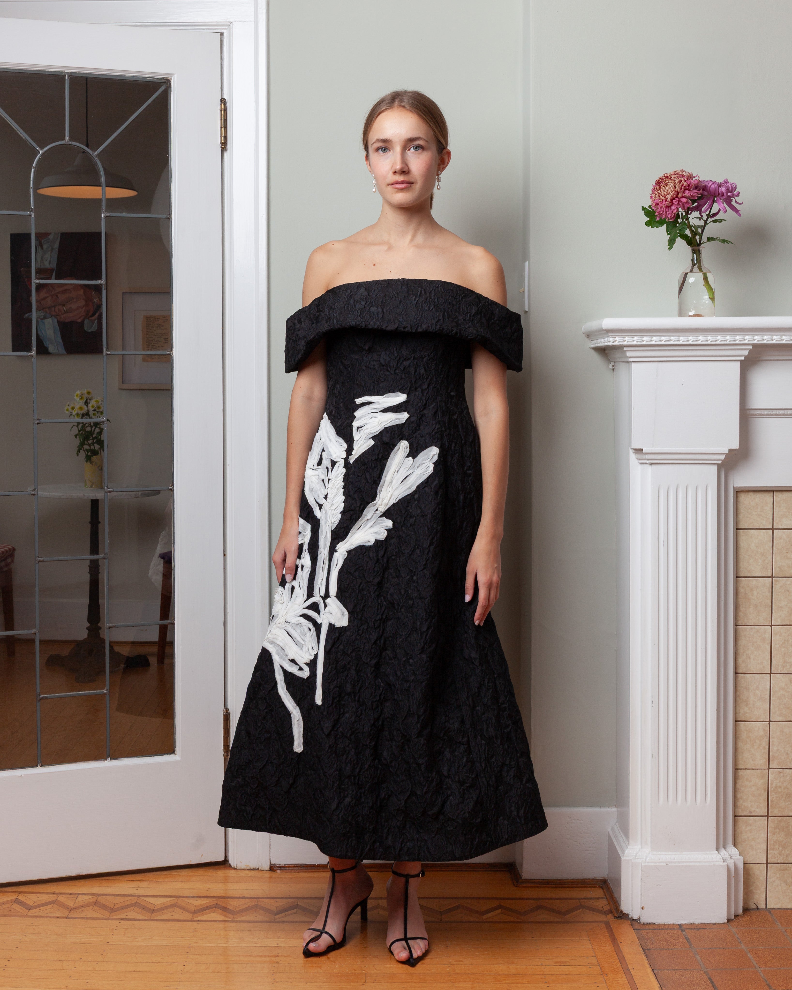 Off Shoulder Cocktail Dress - Black