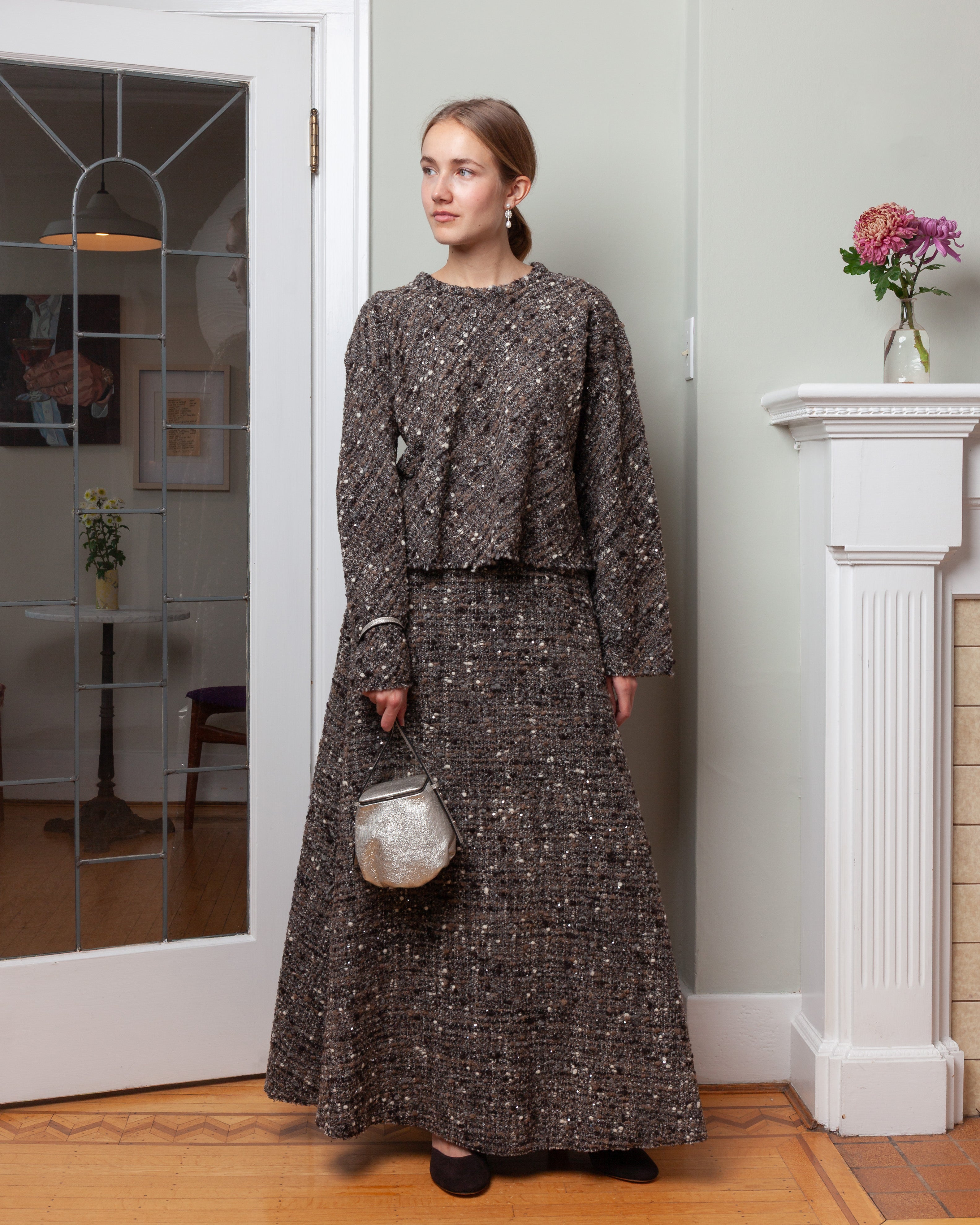 Boucle Skirt - Brown/Black