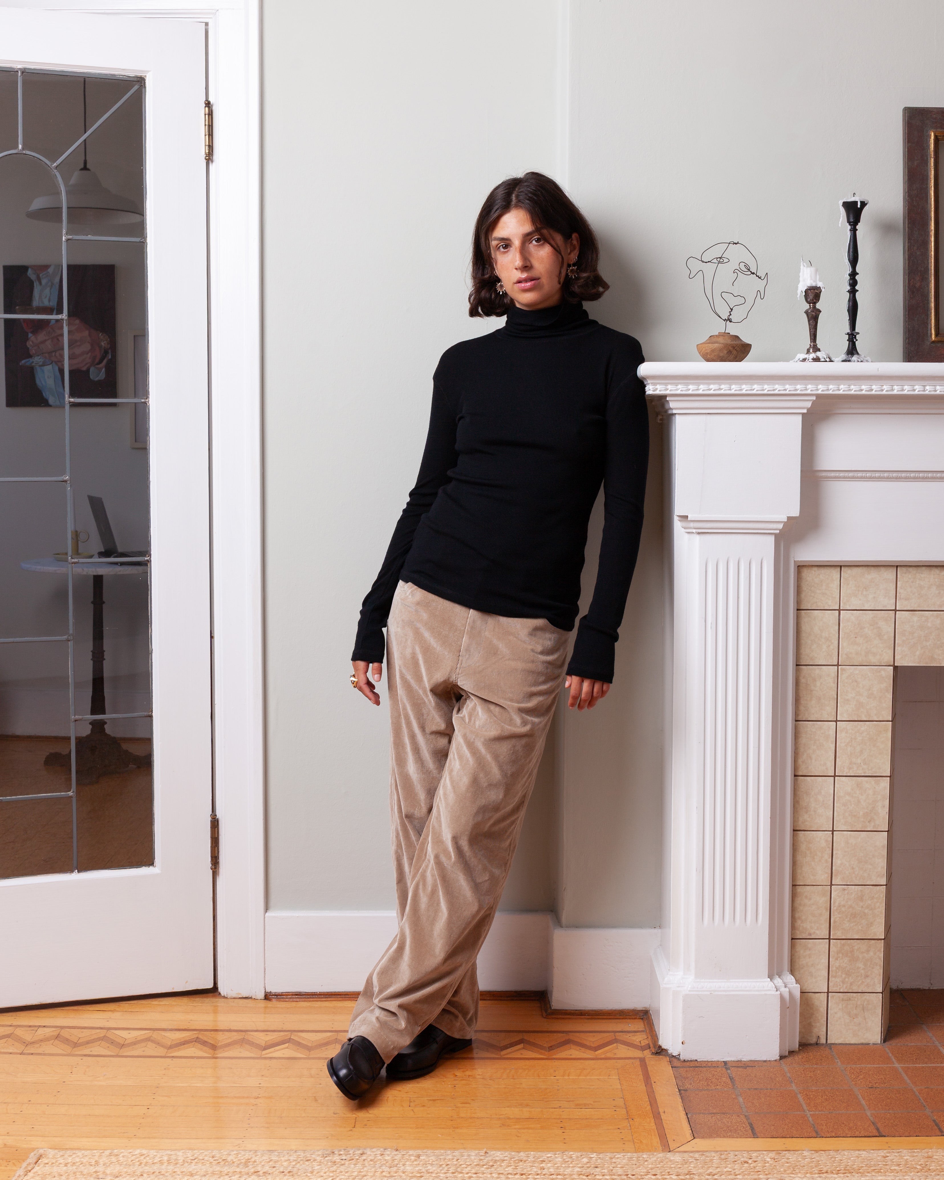 Vis A Vis-Wool Ribbed Jersey Turtleneck - Black-Tops-Boboli-Vancouver-Canada