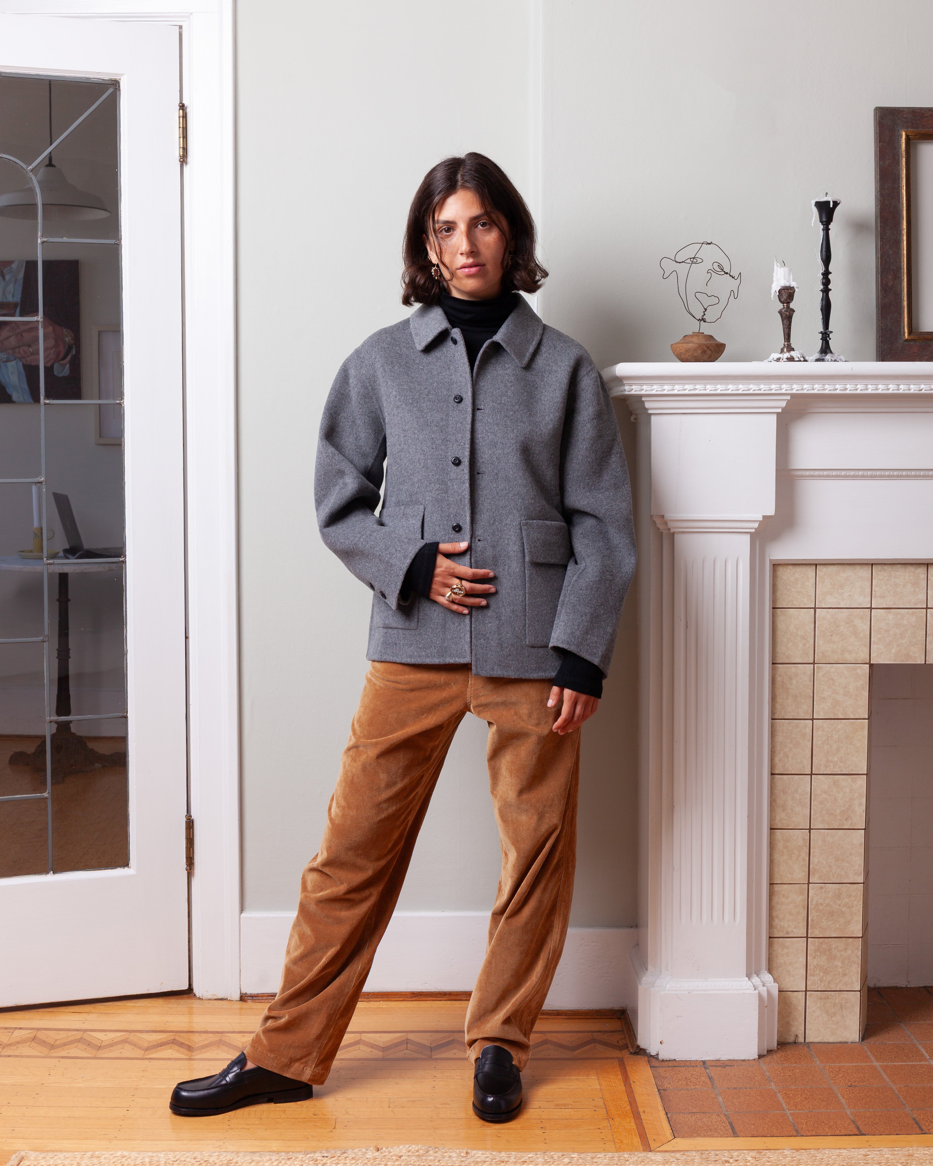 Vis A Vis-Wool Cashmere Handmade Shirt Jacket - Gray-Jackets-Boboli-Vancouver-Canada