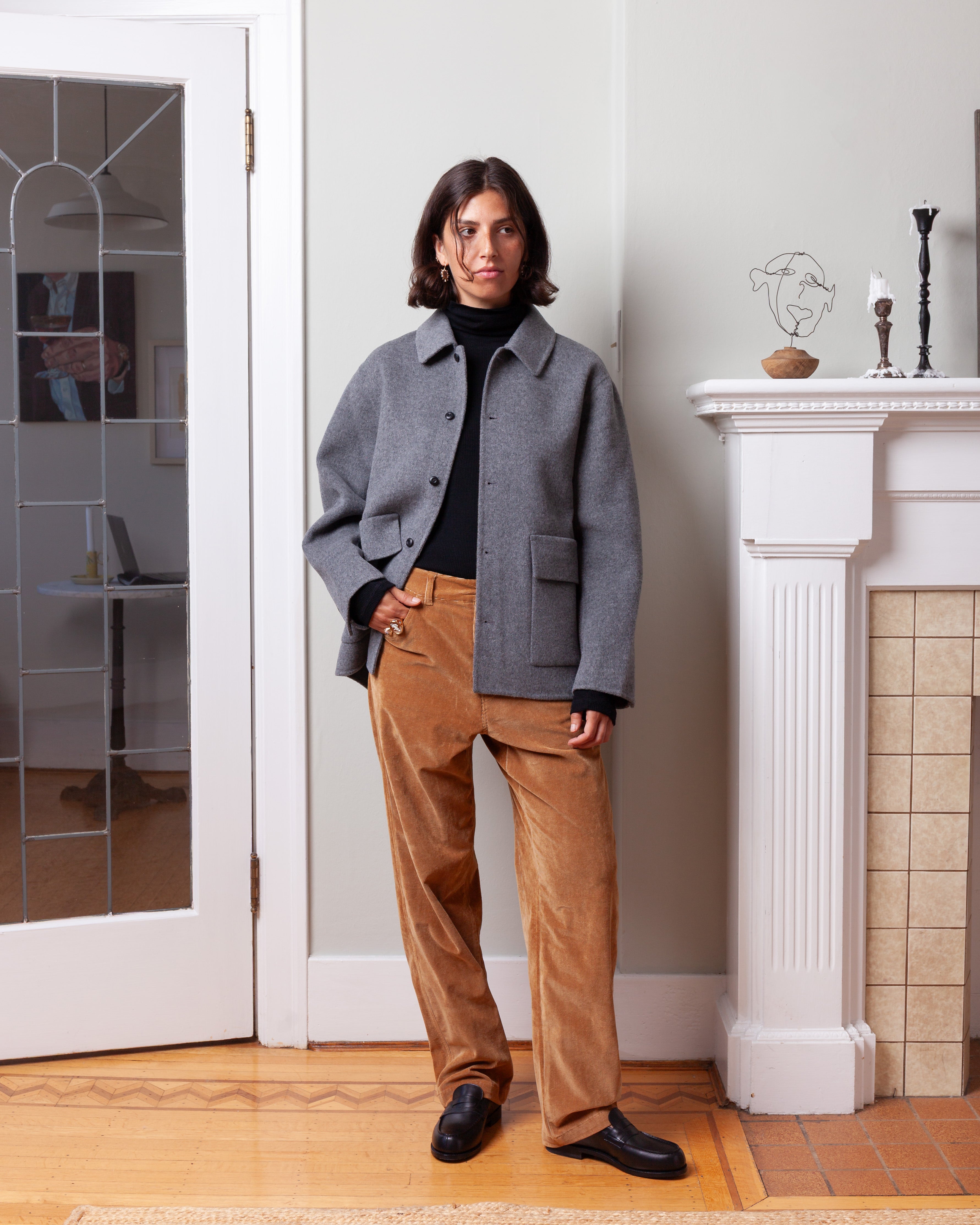 Vis A Vis-Wool Cashmere Handmade Shirt Jacket - Gray-Jackets-Boboli-Vancouver-Canada