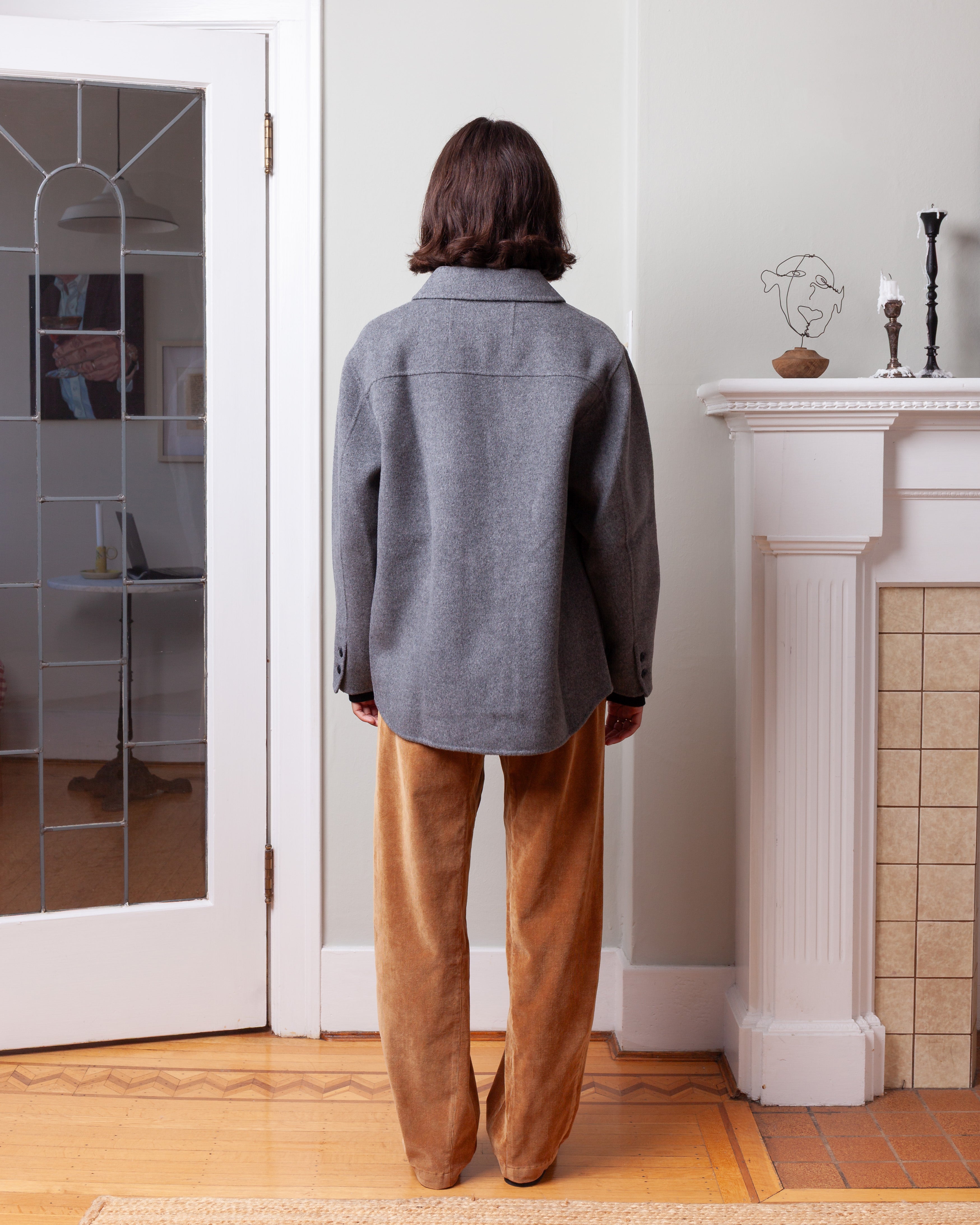 Vis A Vis-Wool Cashmere Handmade Shirt Jacket - Gray-Jackets-Boboli-Vancouver-Canada