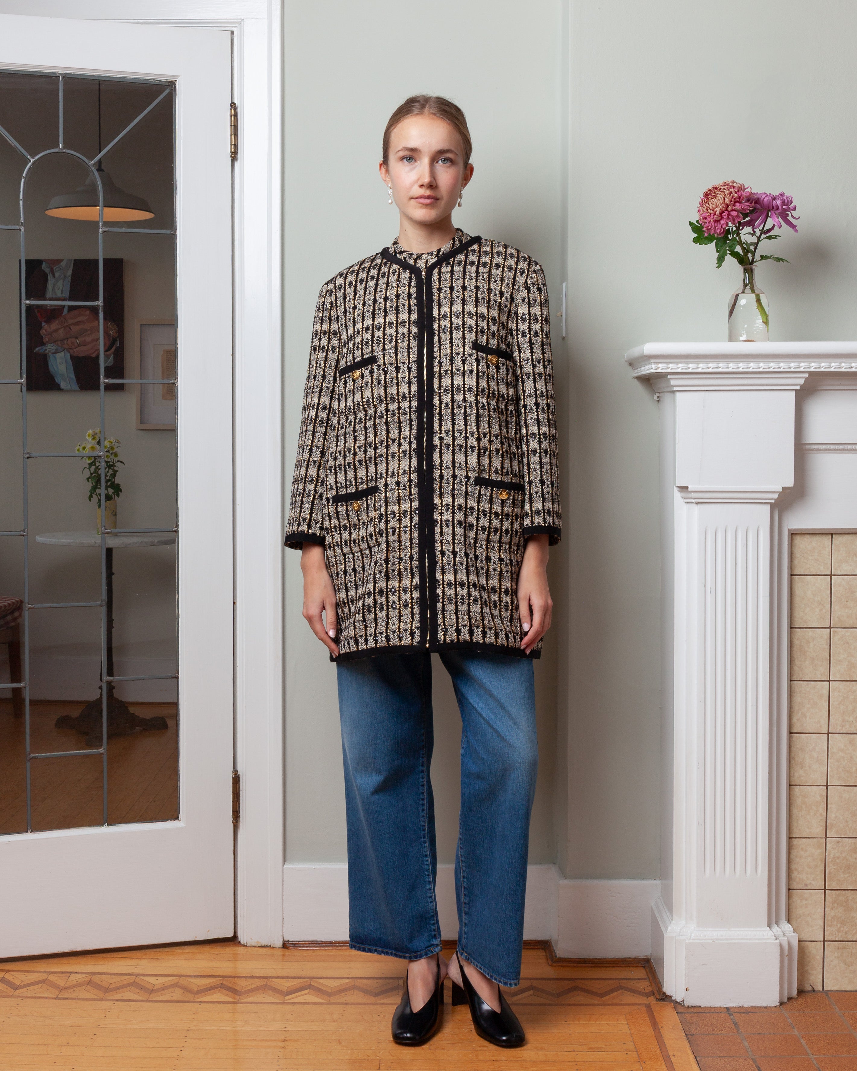 Boucle Jacket - Brown/Gold