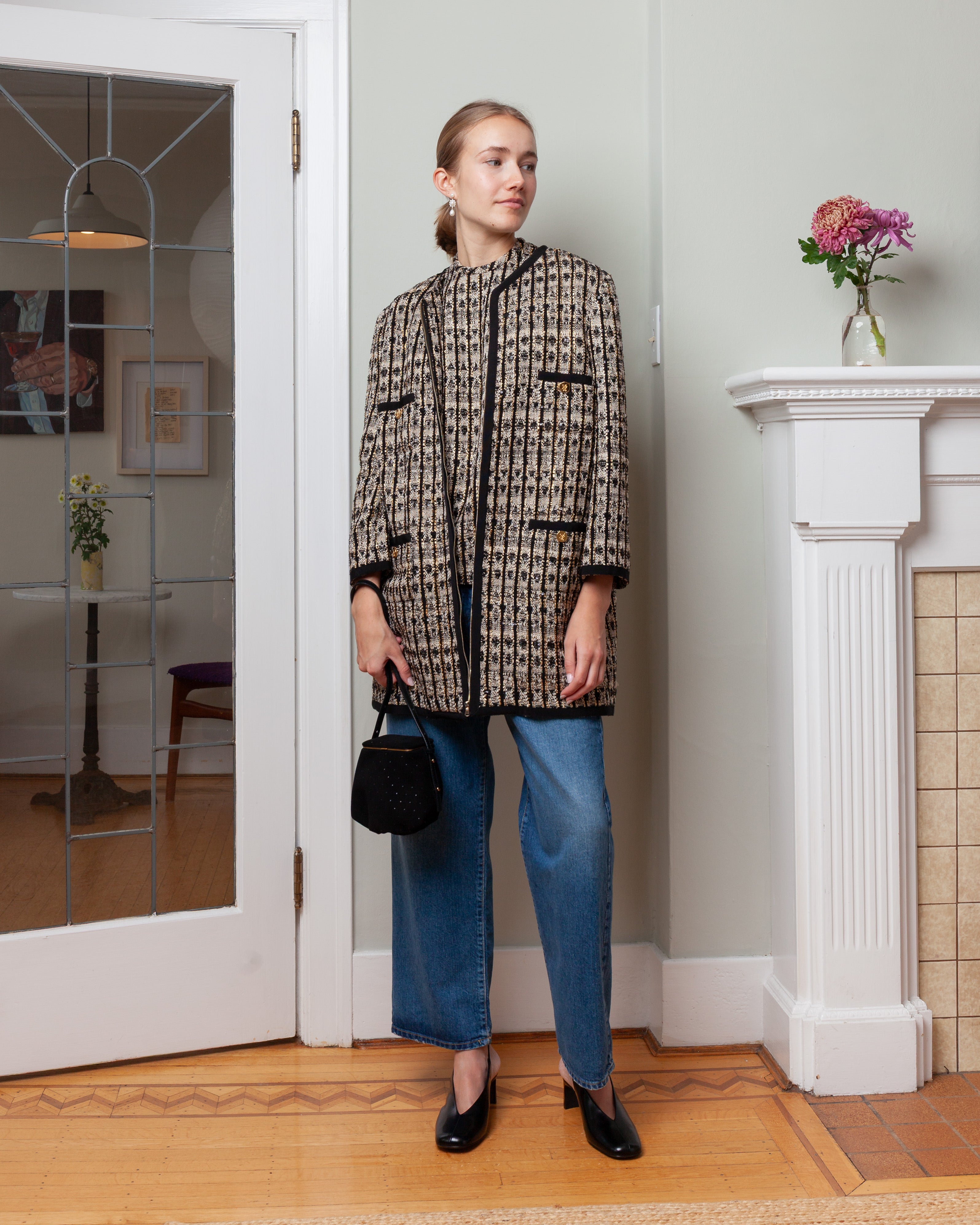 Boucle Jacket - Brown/Gold