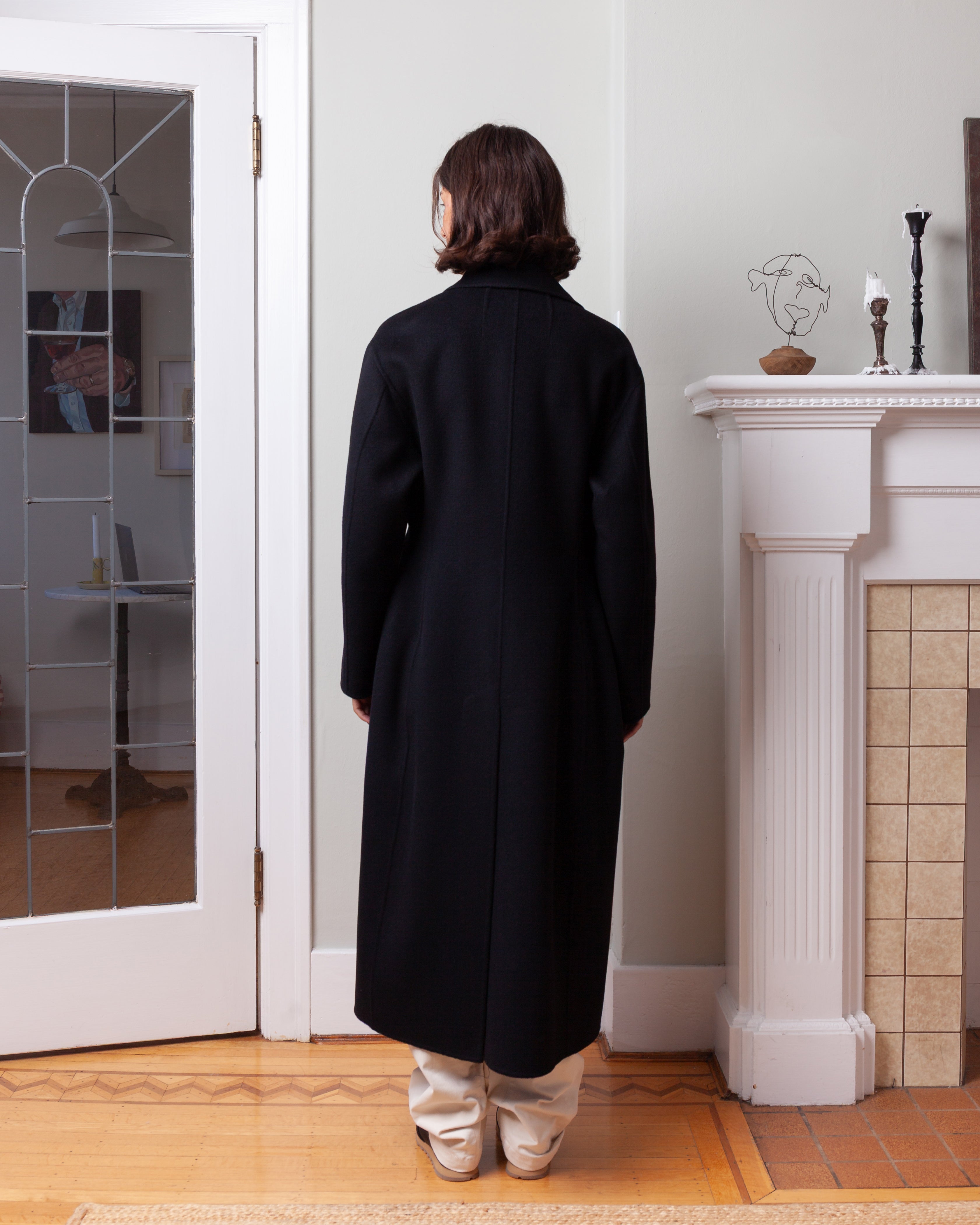 Vis A Vis-Cinched Waist Handmade Coat - Black-Coats-Boboli-Vancouver-Canada