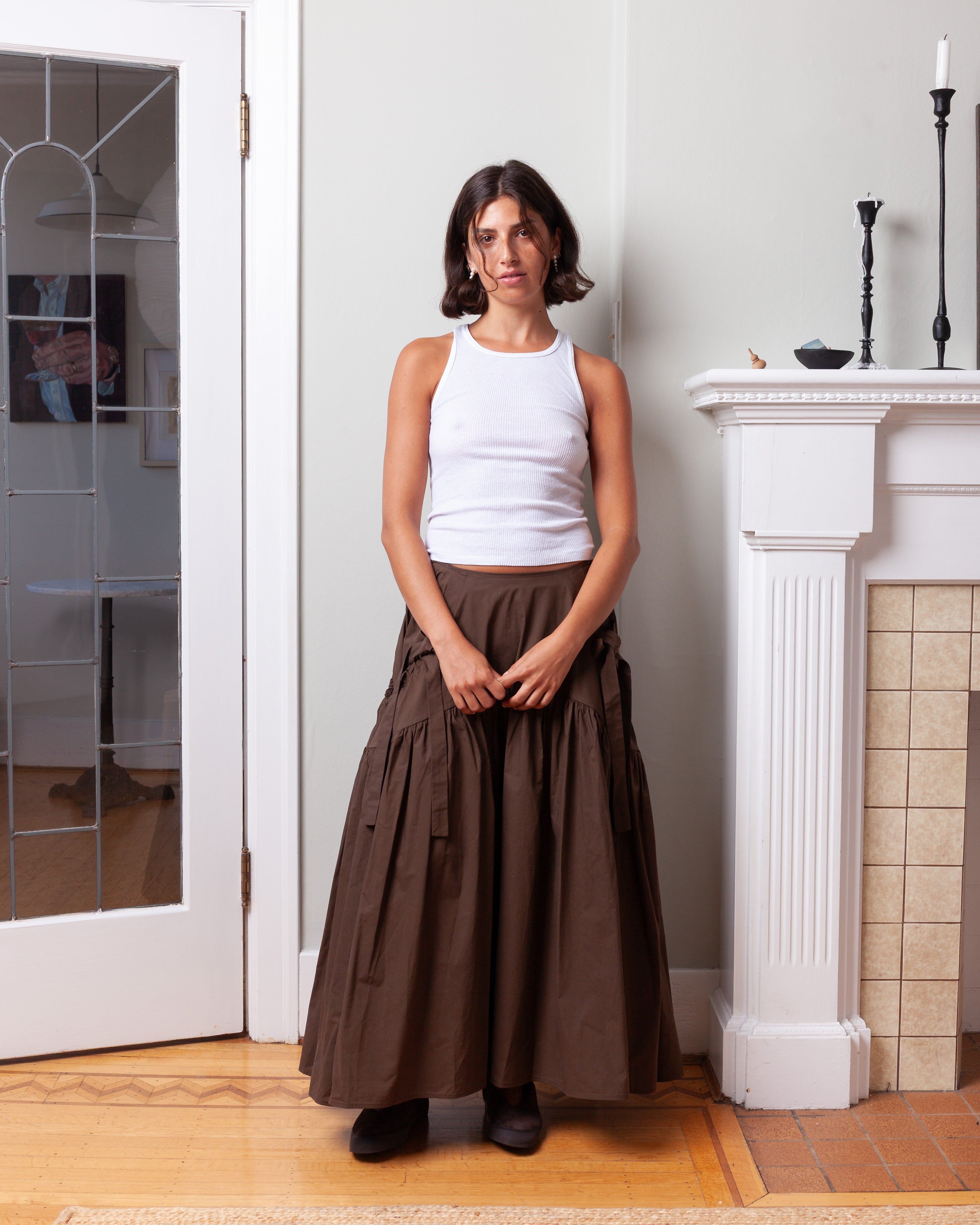 Cecilie Bahnsen-Justice Skirt - Brown-Skirts-Boboli-Vancouver-Canada