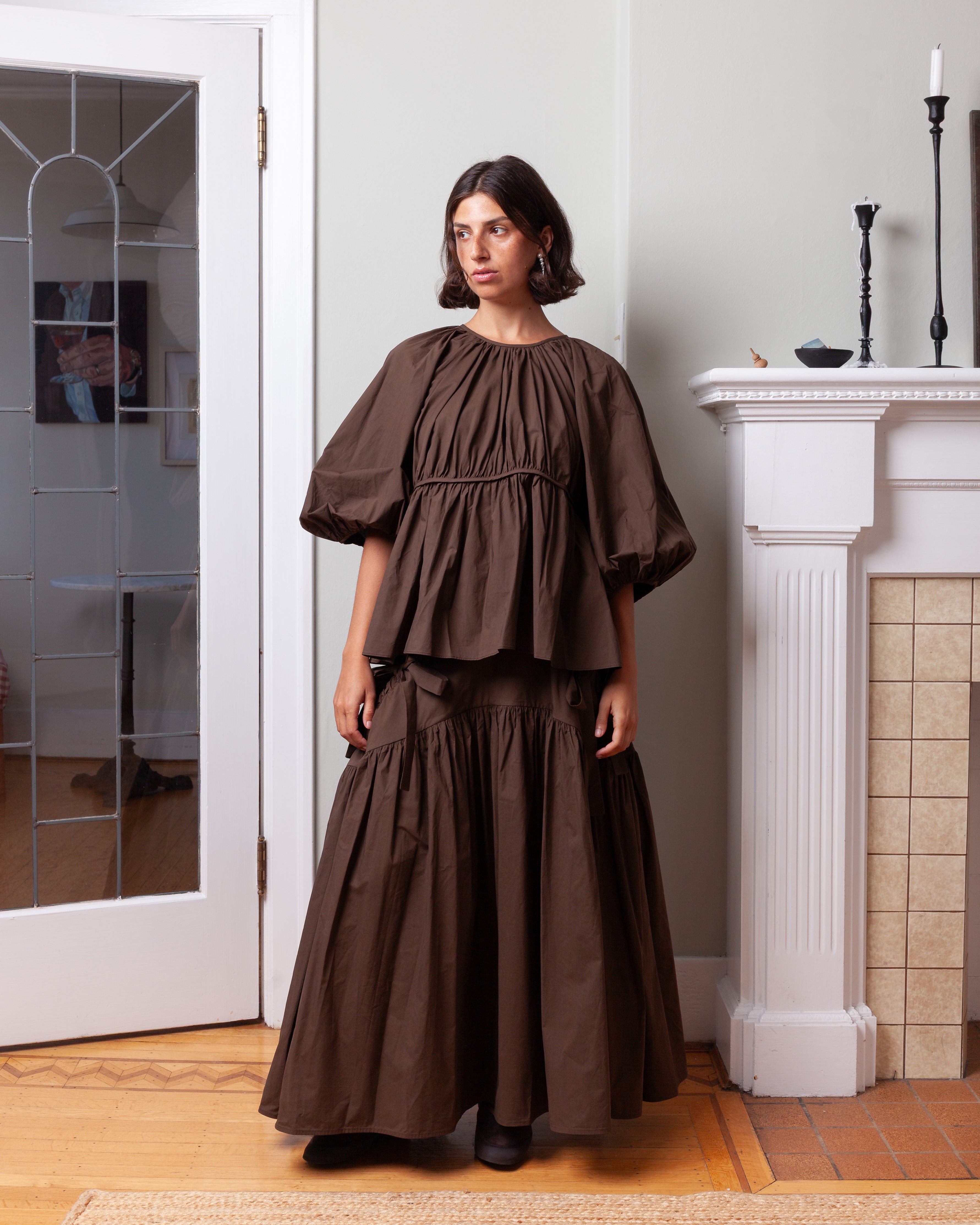 Cecilie Bahnsen-Amo Top - Brown-Tops-Boboli-Vancouver-Canada