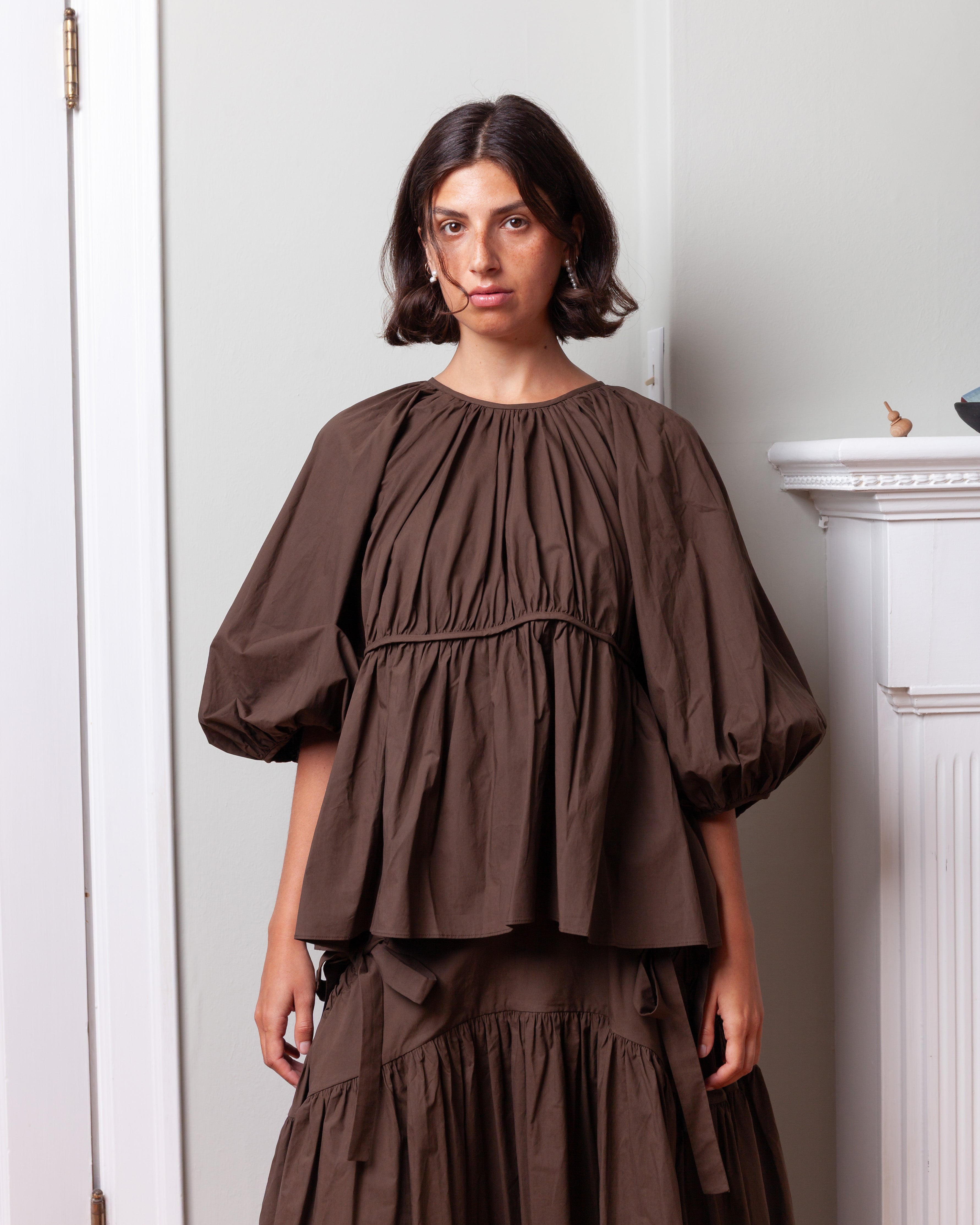 Cecilie Bahnsen-Amo Top - Brown-Tops-Boboli-Vancouver-Canada