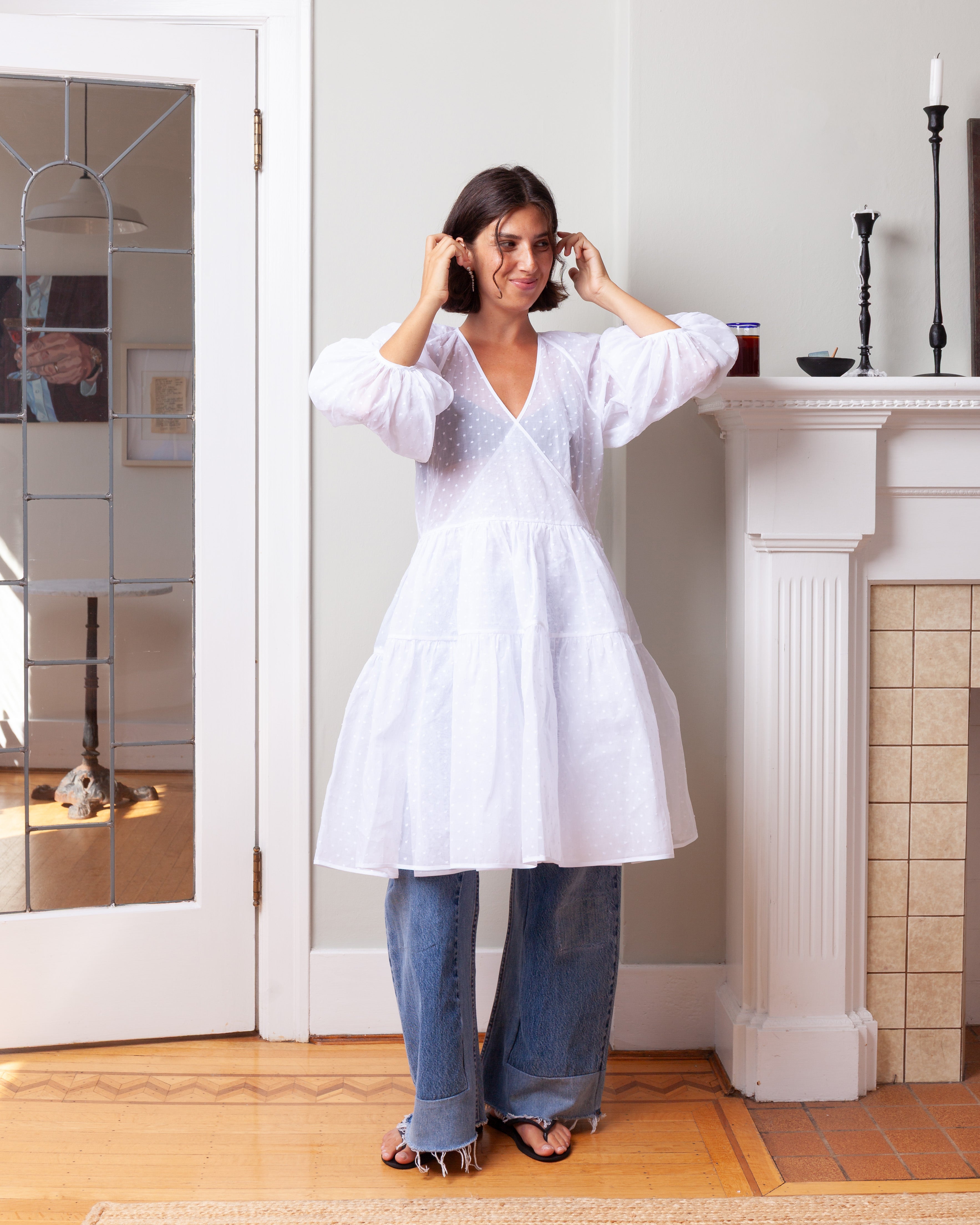 Cecilie Bahnsen-Mirabelle Dress - White-Dresses-Boboli-Vancouver-Canada