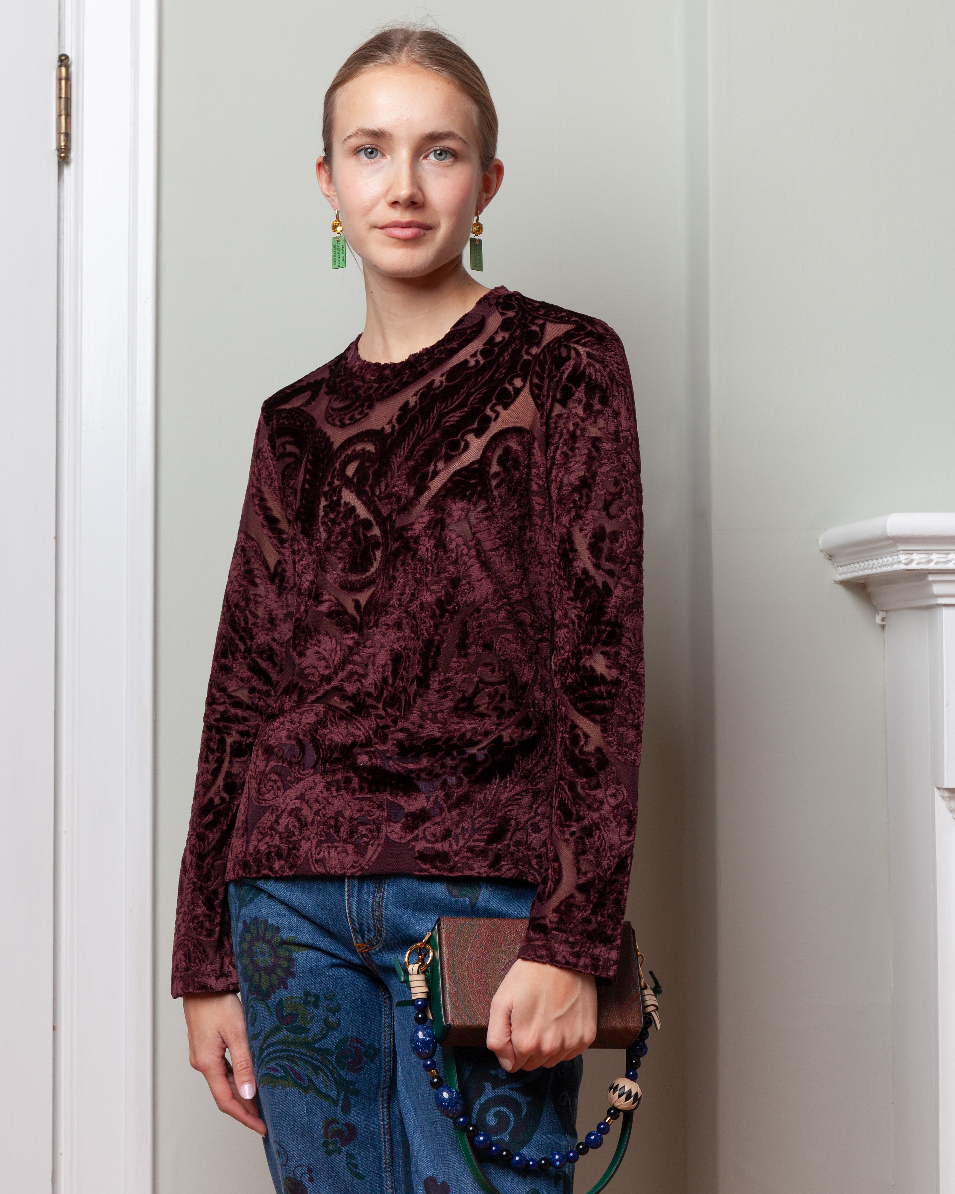 L.S. Jersey Top - Burgundy