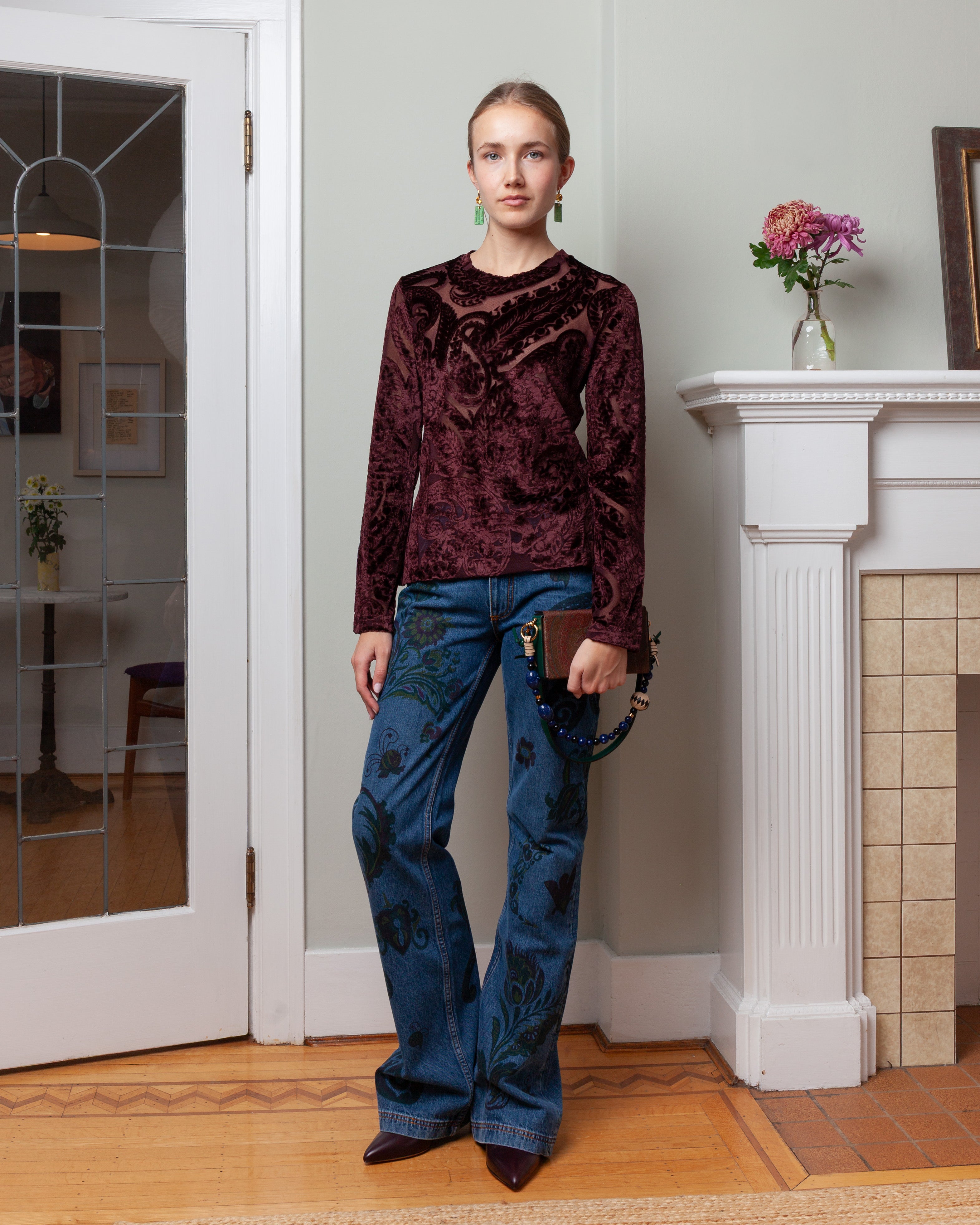 L.S. Jersey Top - Burgundy