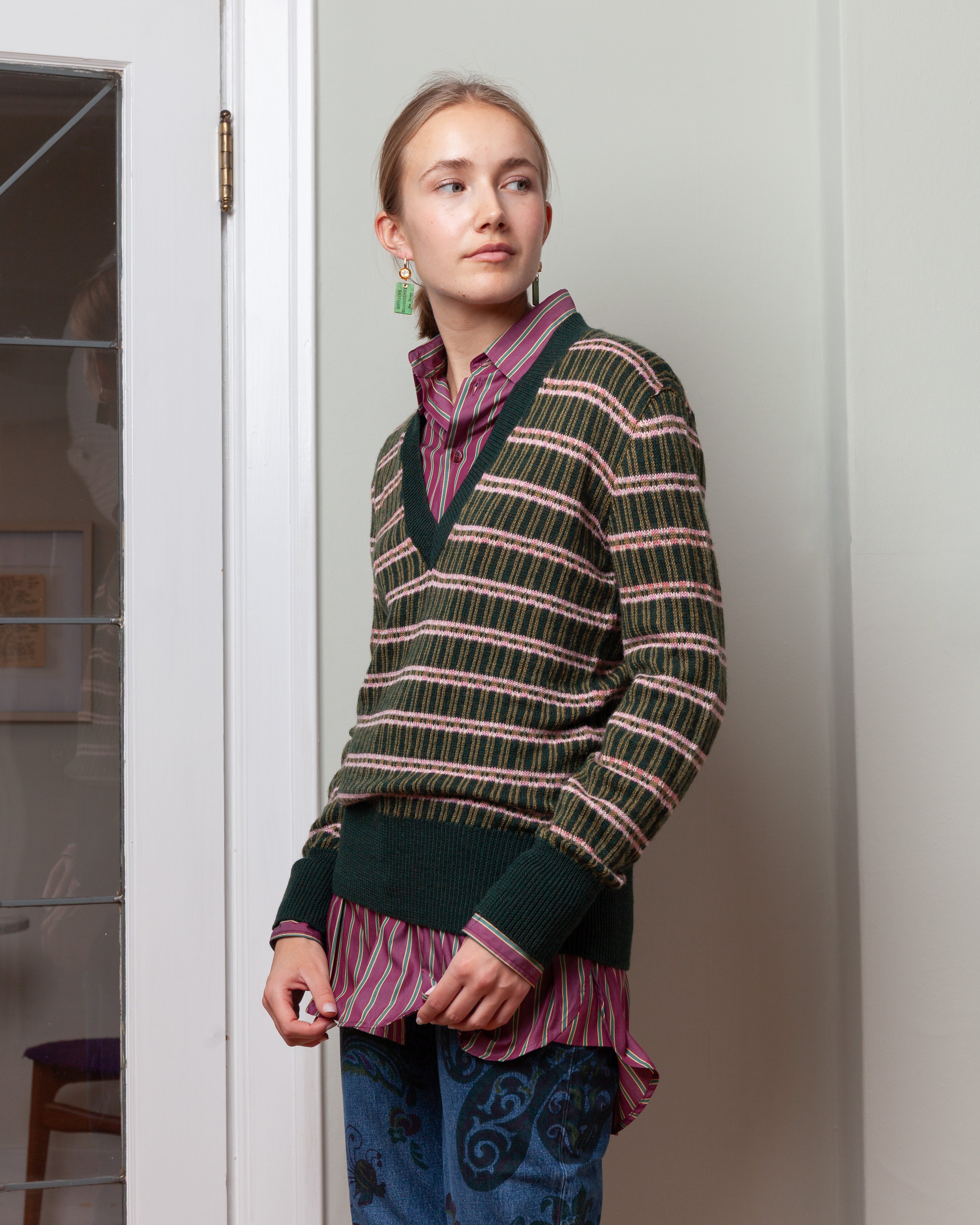 Wool-Blend Jacquard Sweater - Green/Multi