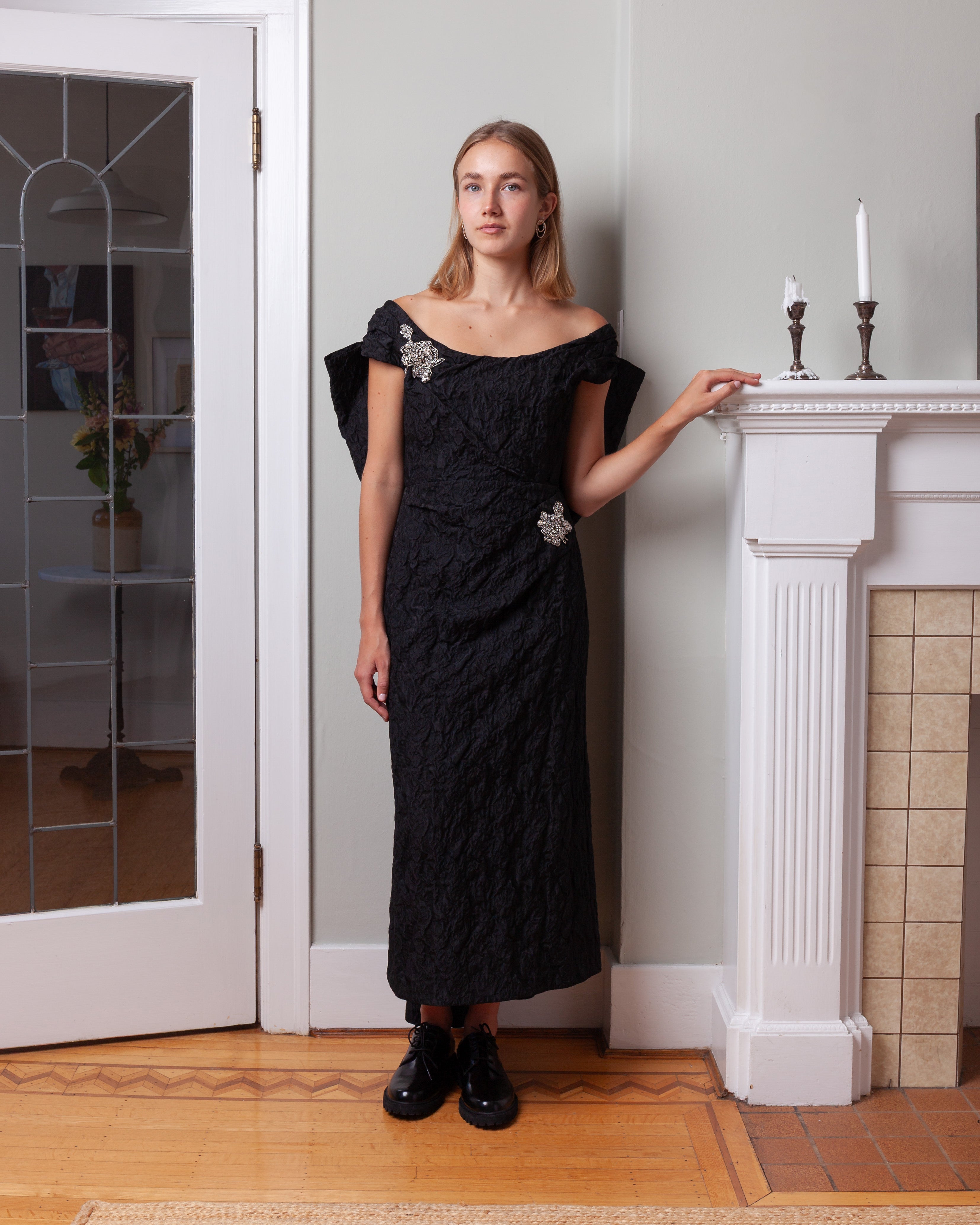 Off Shoulder Cocktail Dress - Black