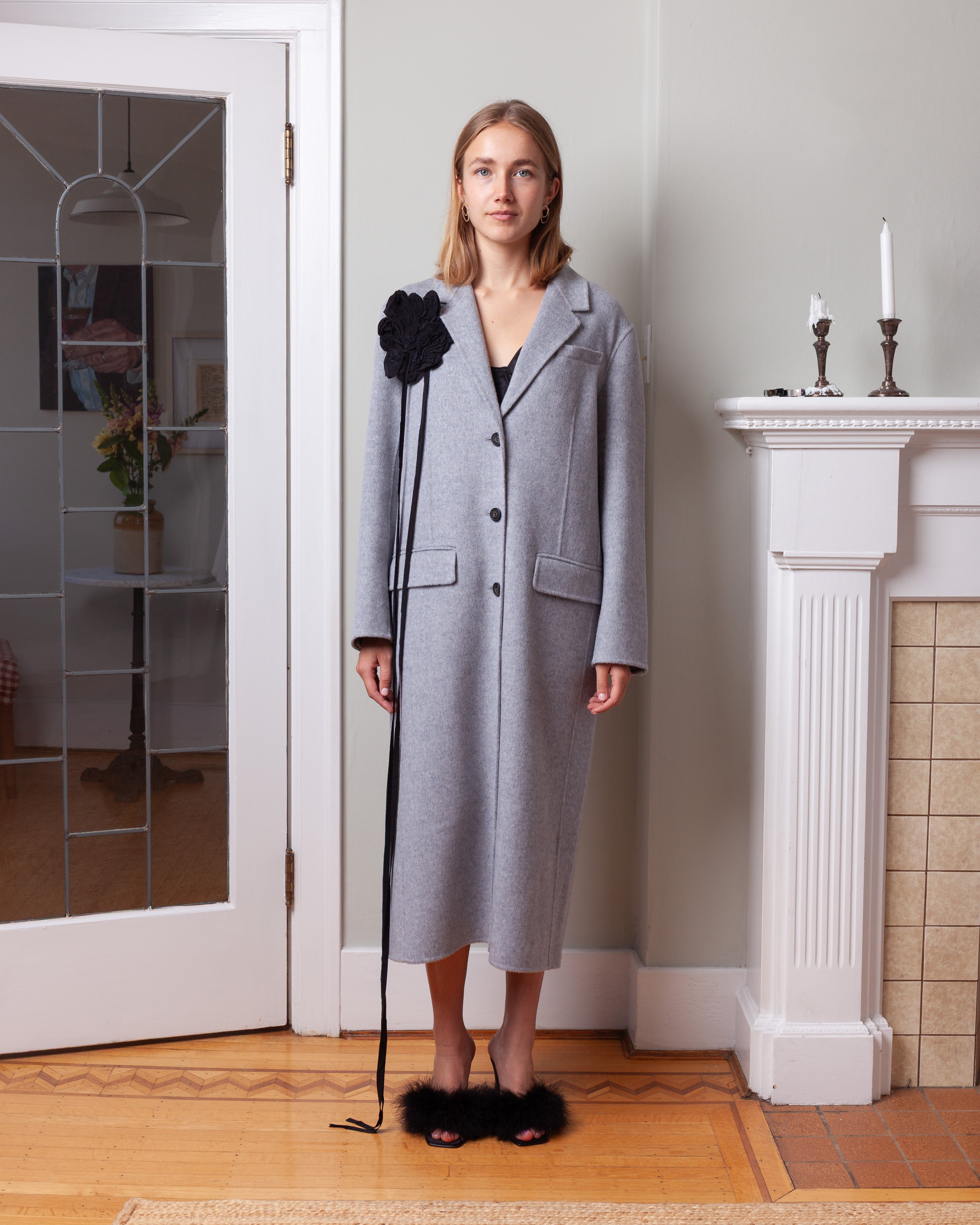 Tailored Coat - Grey Melange