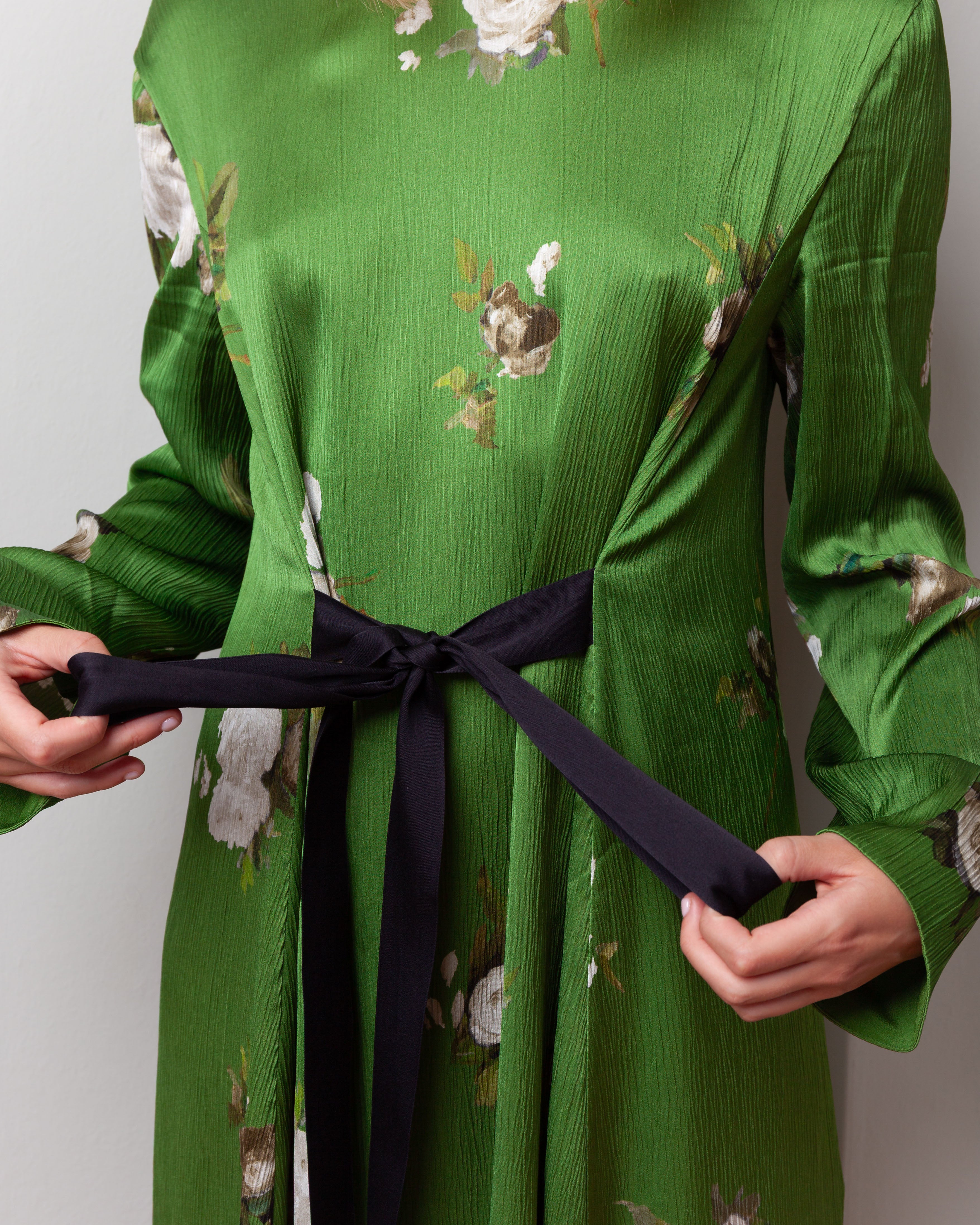 Long Sleeve Midi Dress - Painted Rose