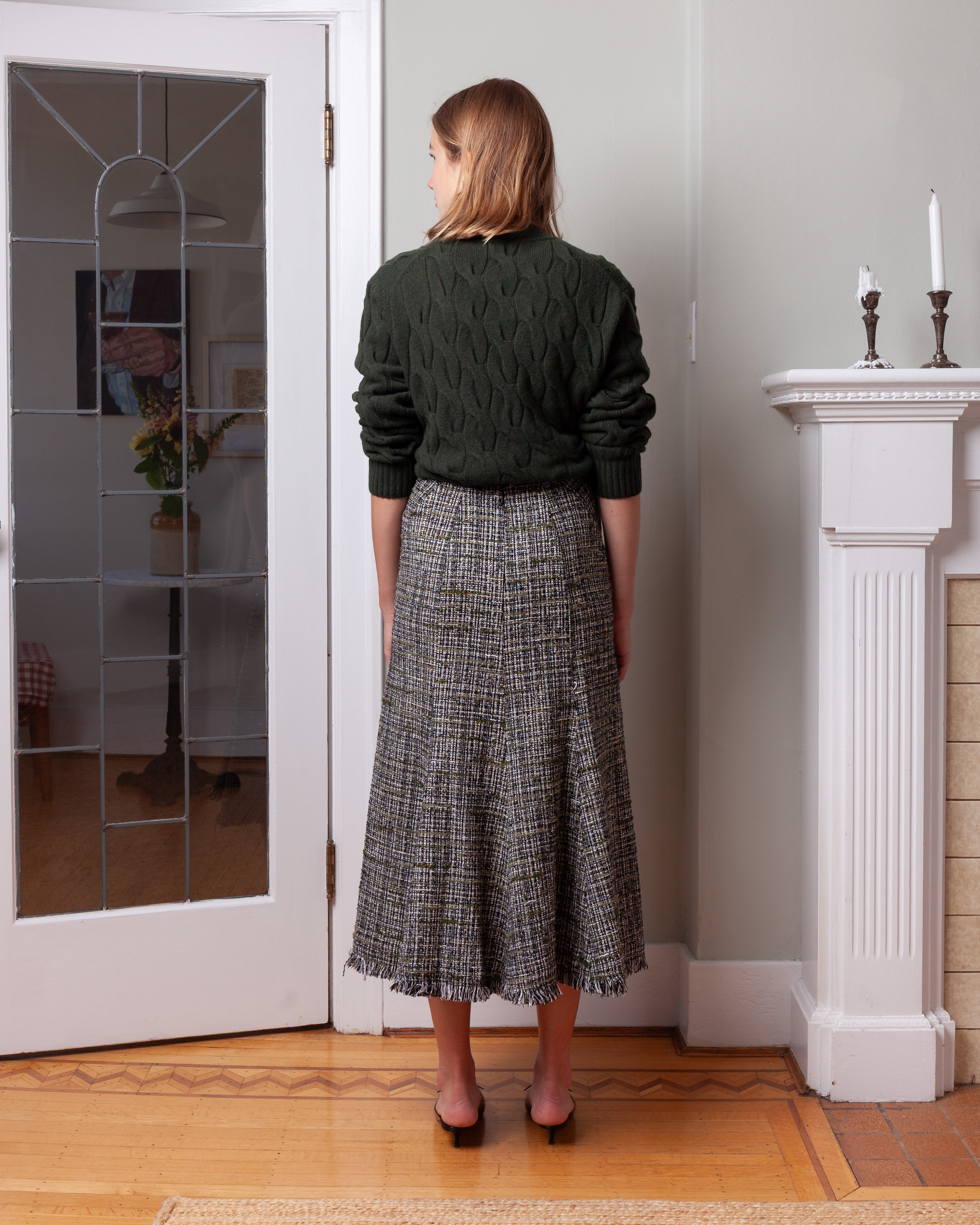 Pencil Midi Skirt - Dark Olive
