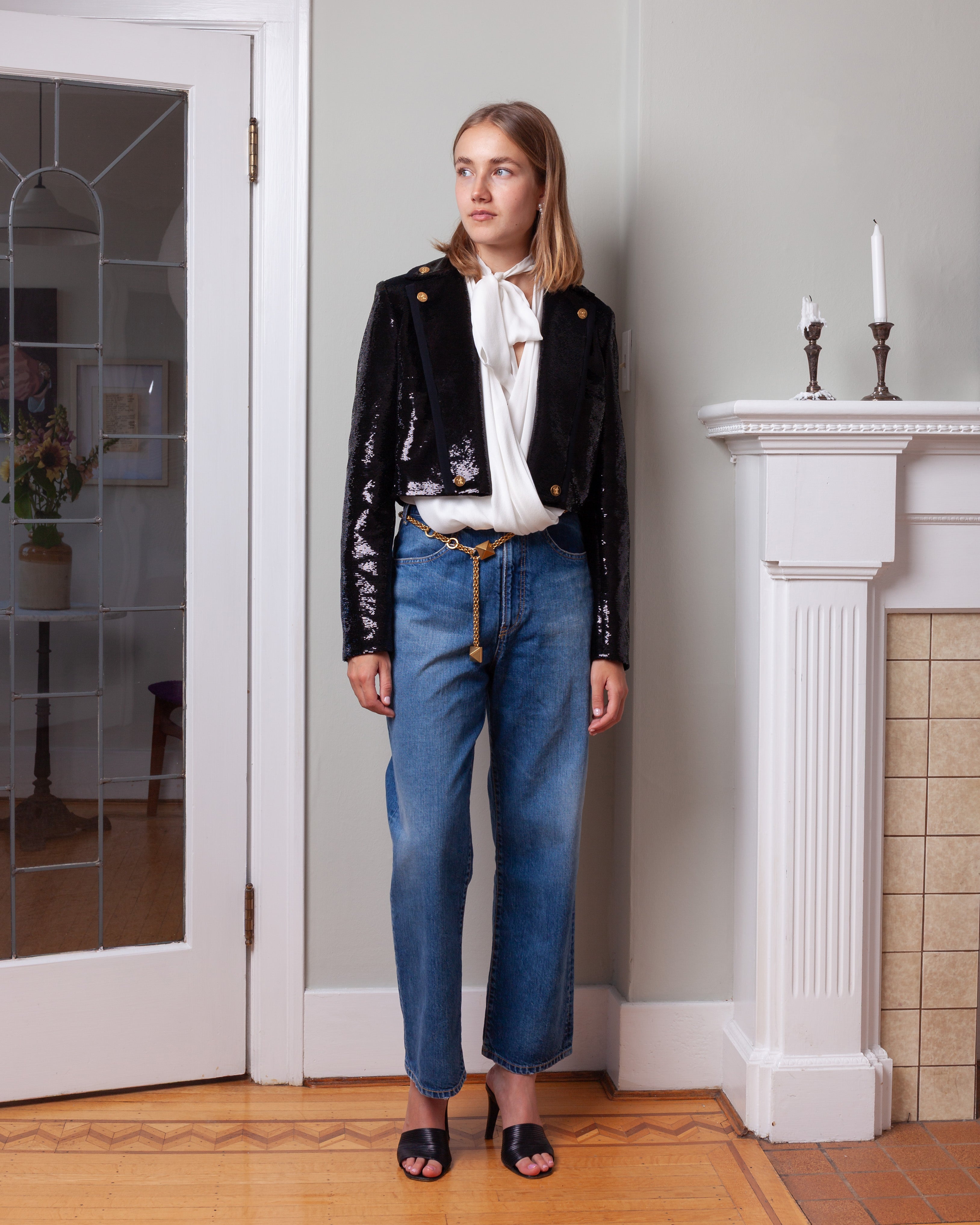 Giambattista Valli-Oversize Self-Tie Neck Silk Blouse - Ivory-Tops-Boboli-Vancouver-Canada