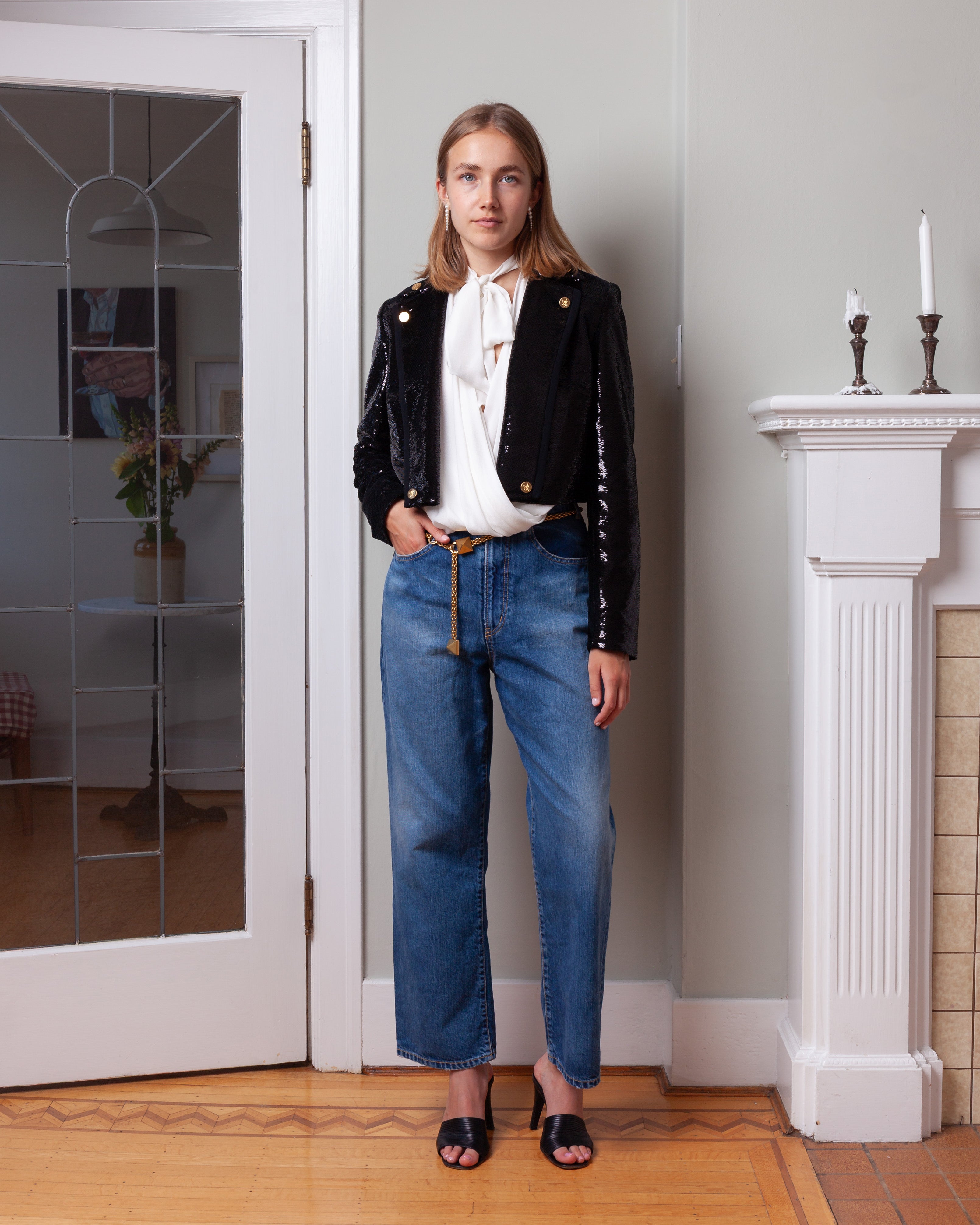 Giambattista Valli-Sequin Jacket - Black-Jackets-Boboli-Vancouver-Canada