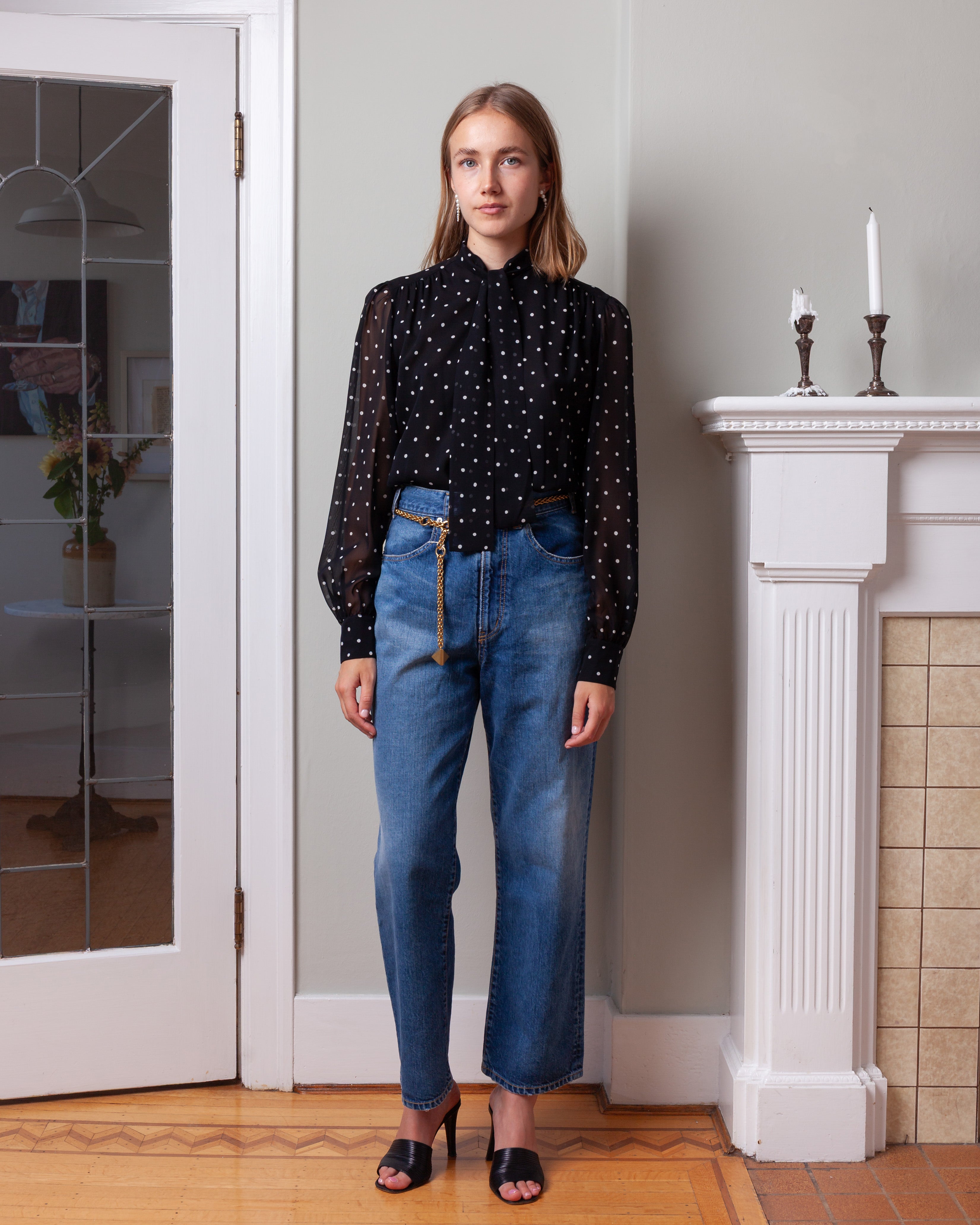 Giambattista Valli-Blouse w/Polka Dots - Black/White-Tops-Boboli-Vancouver-Canada