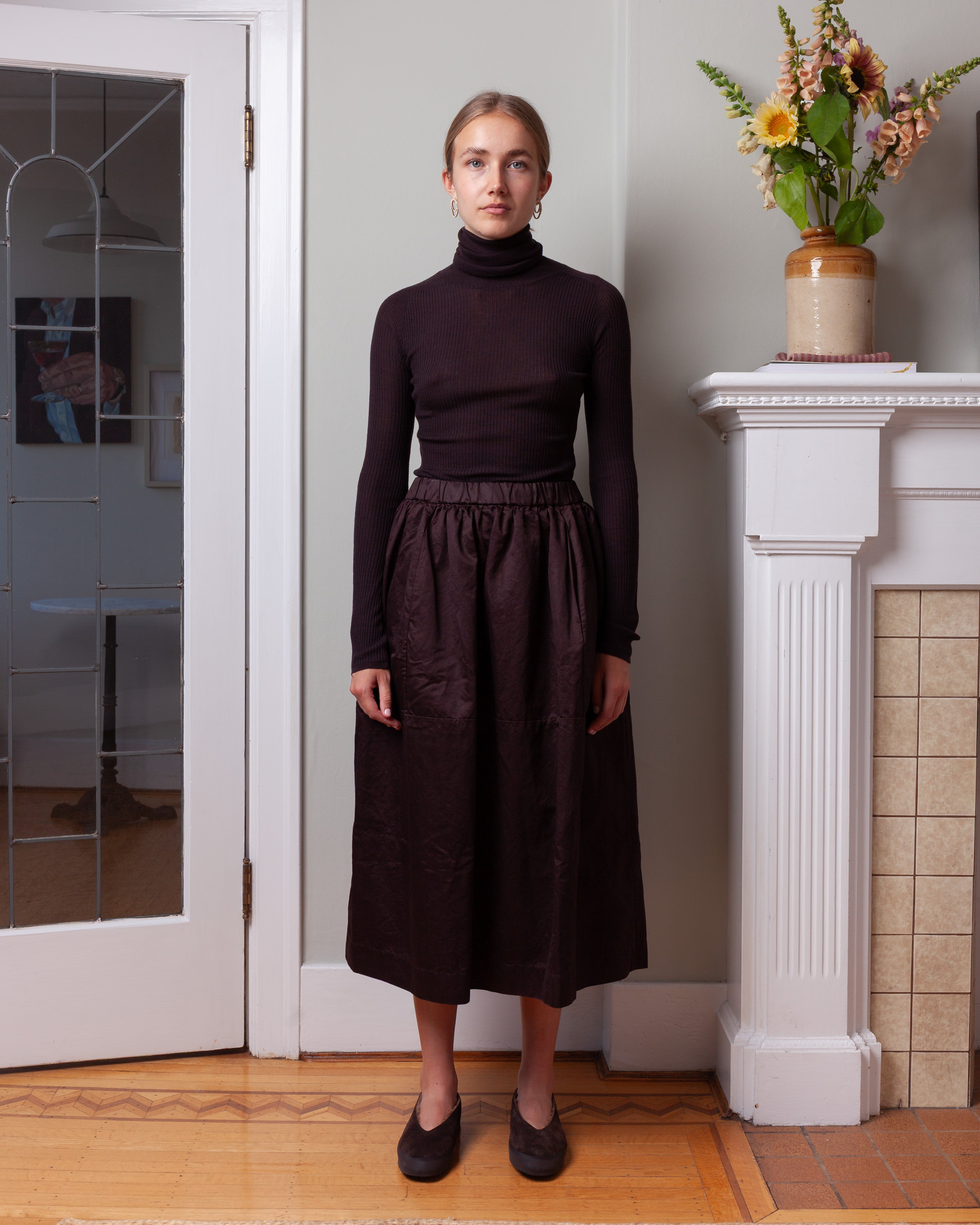 Puffy Skirt - L Satin - Bunga