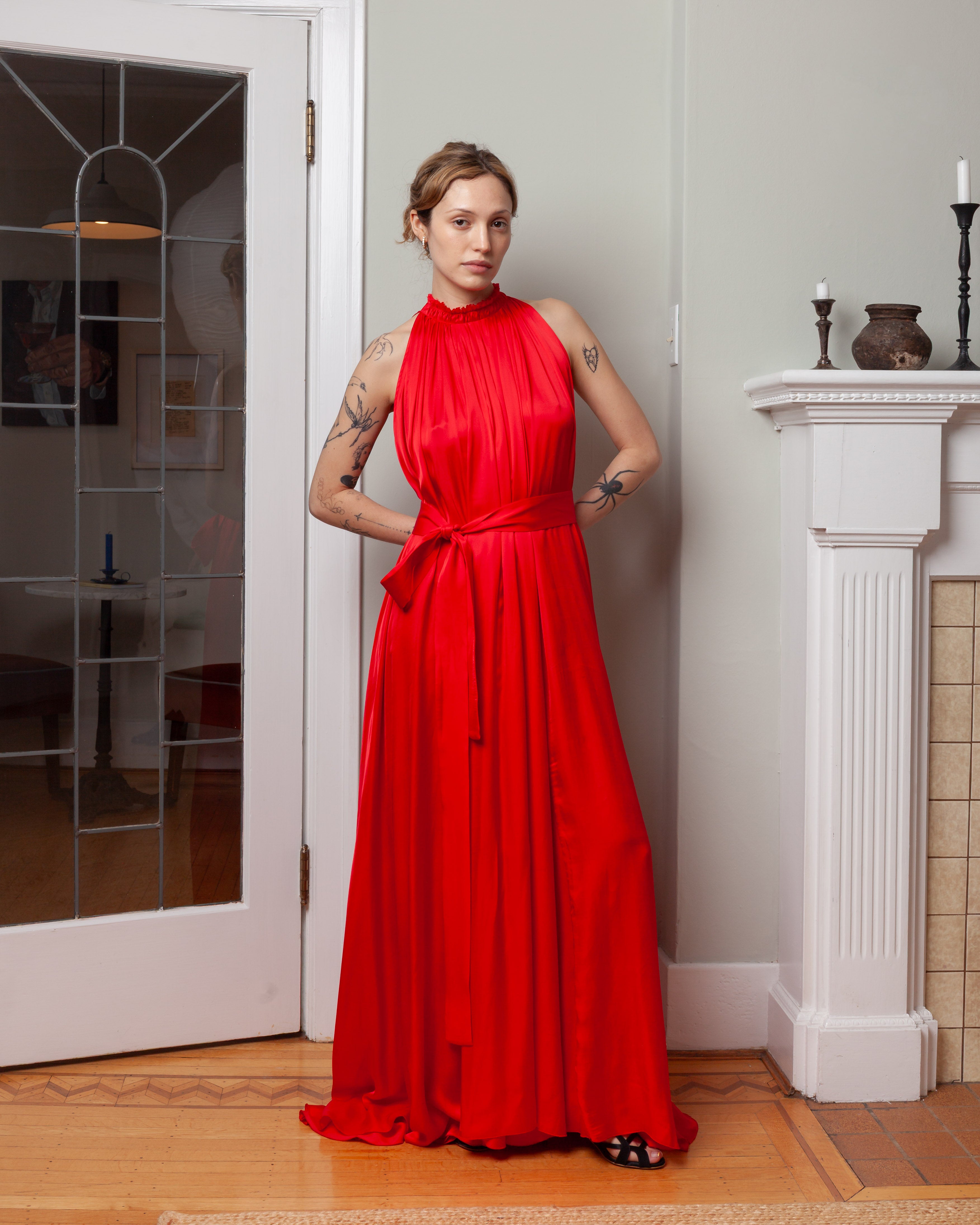 Frida Sleeveless Long Dress - Red