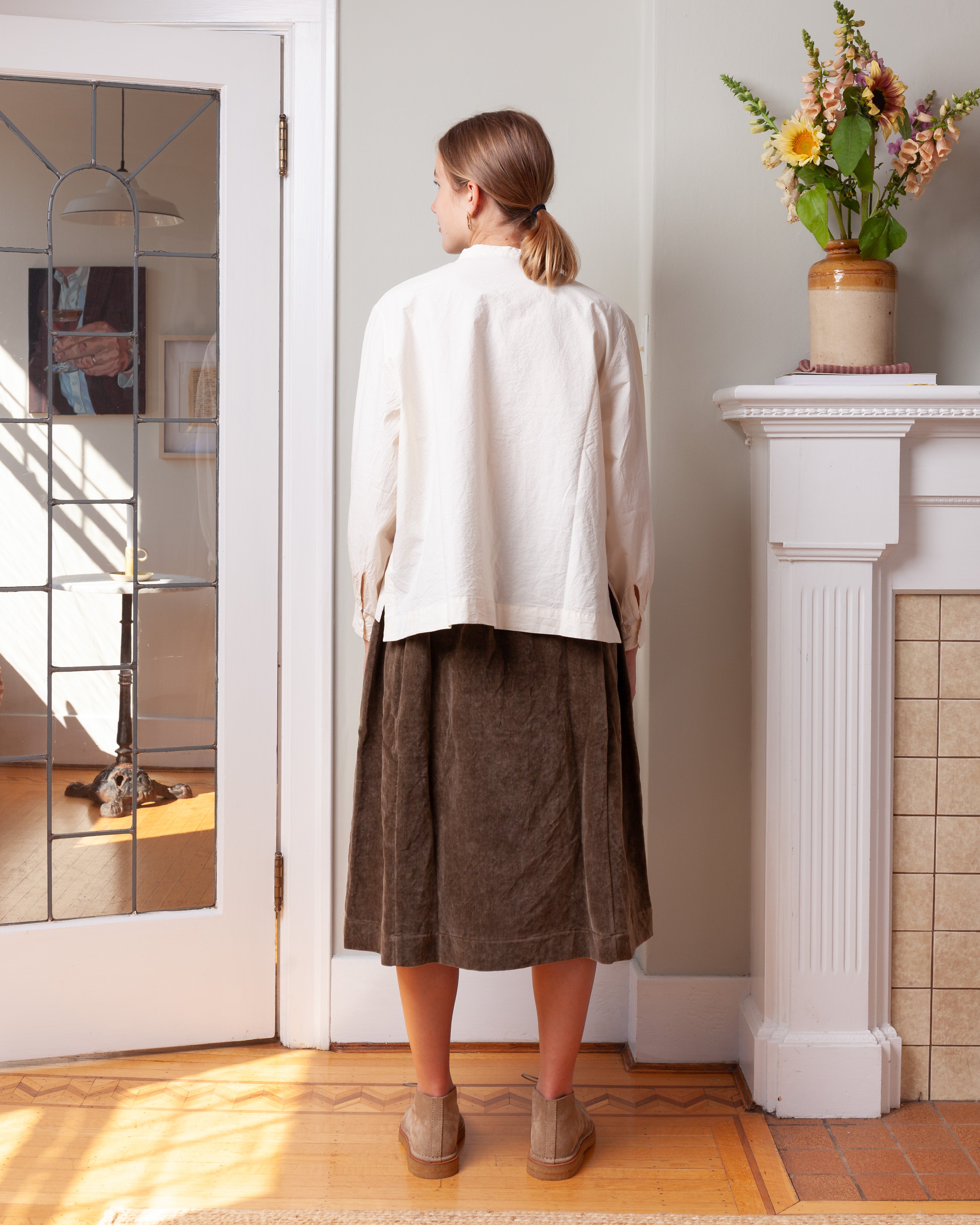 Biggy Grandad Shirt - H Cot - Natural