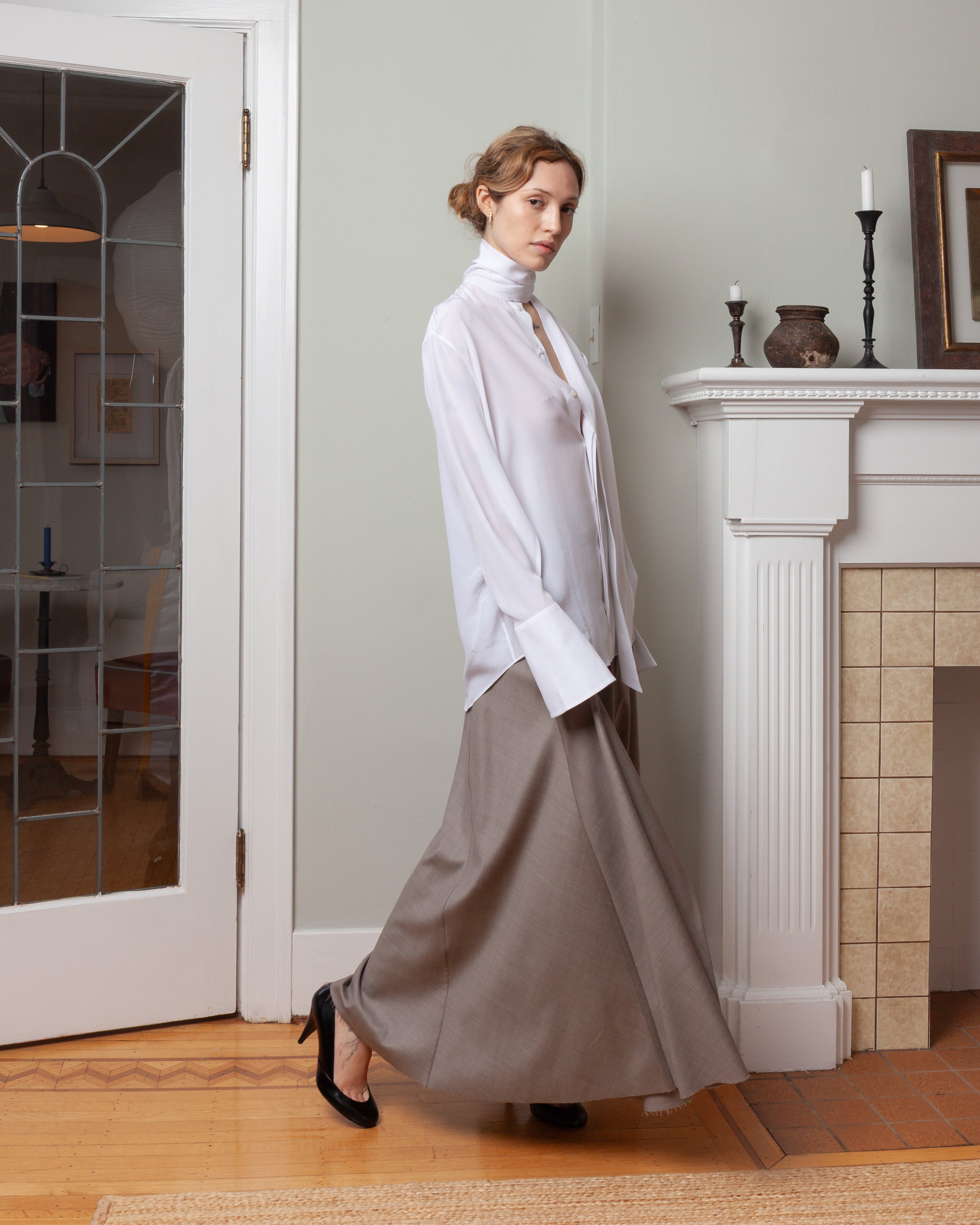 Lauren Skirt w/Slits - Taupe
