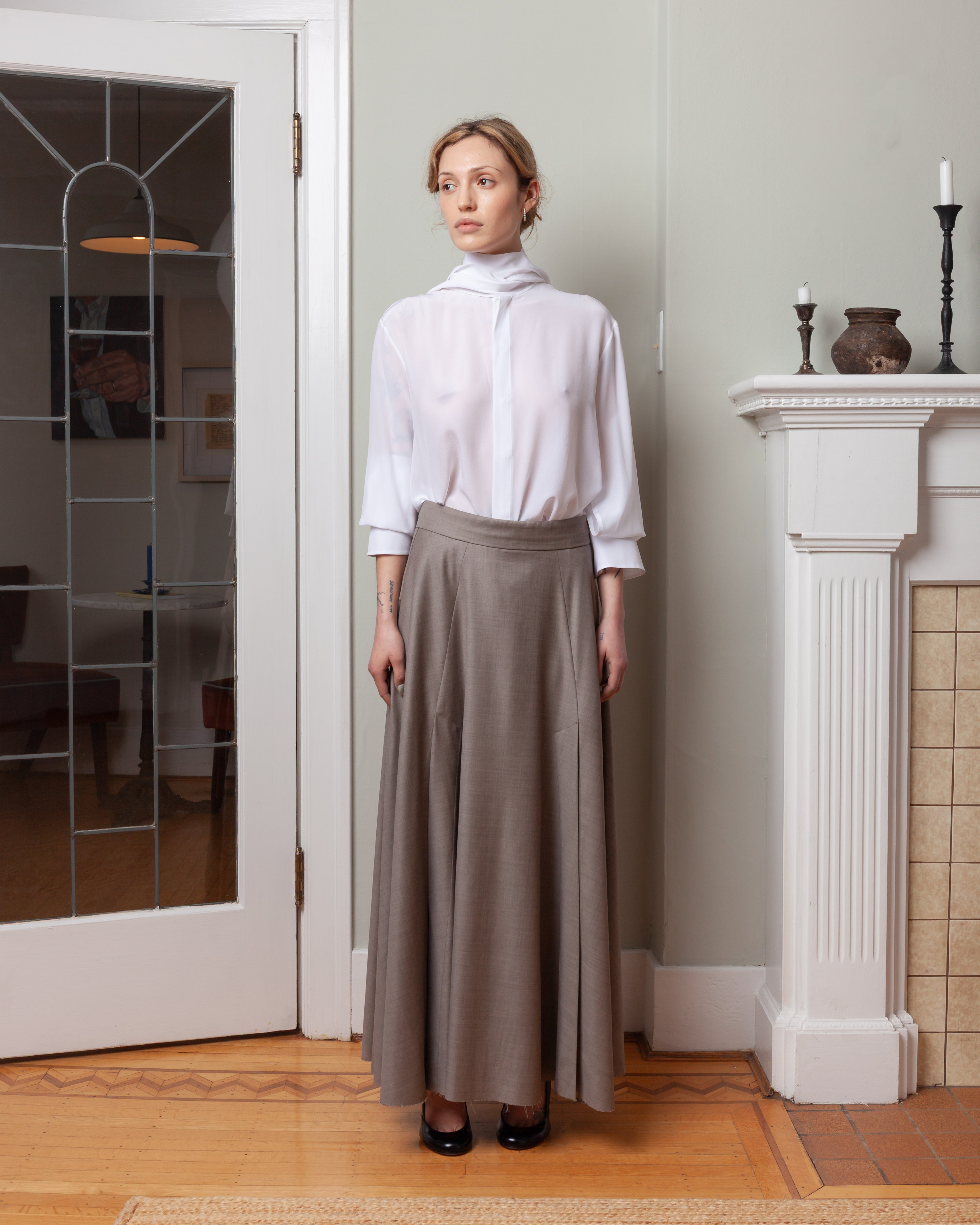 Lauren Skirt w/Slits - Taupe
