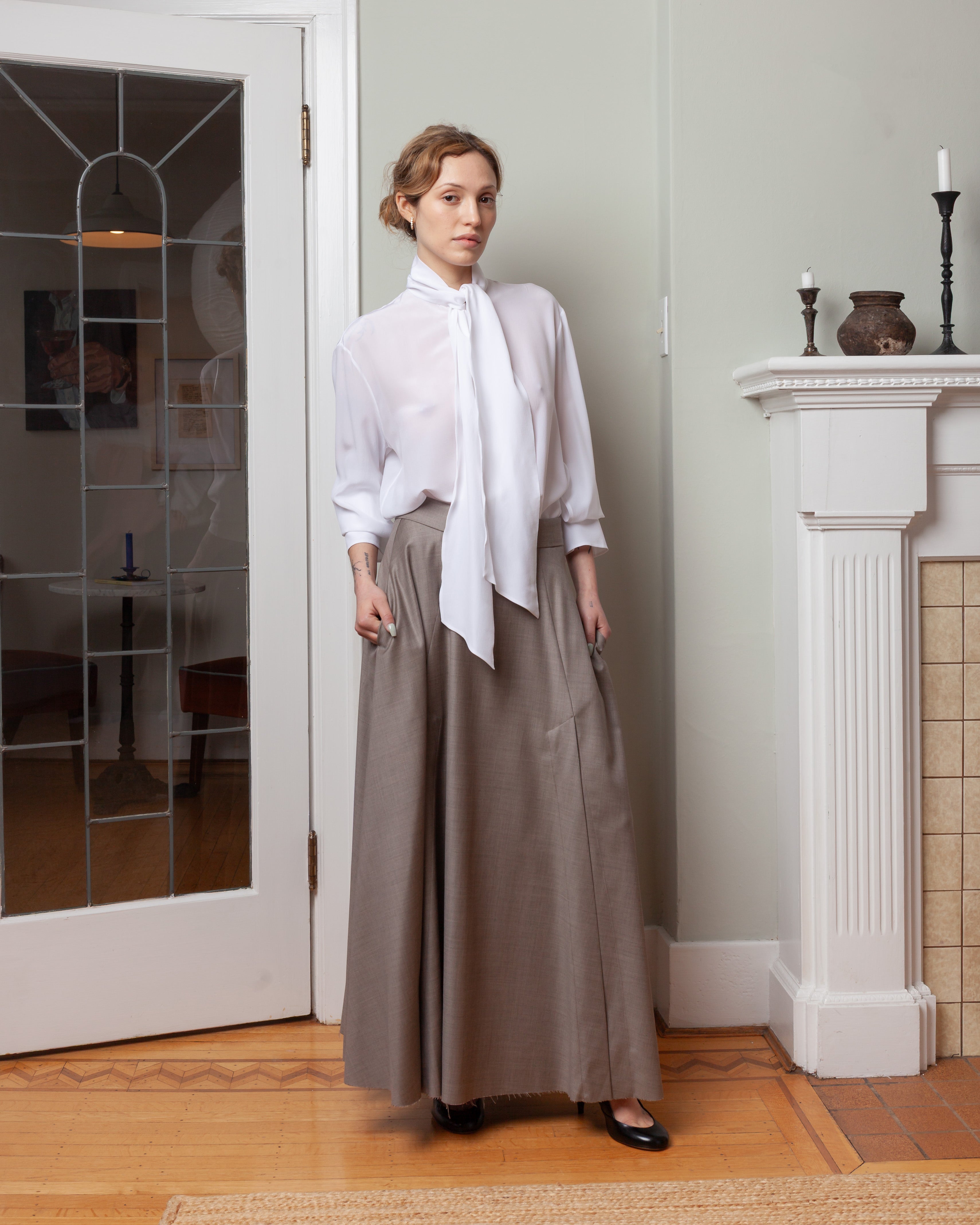Lauren Skirt w/Slits - Taupe