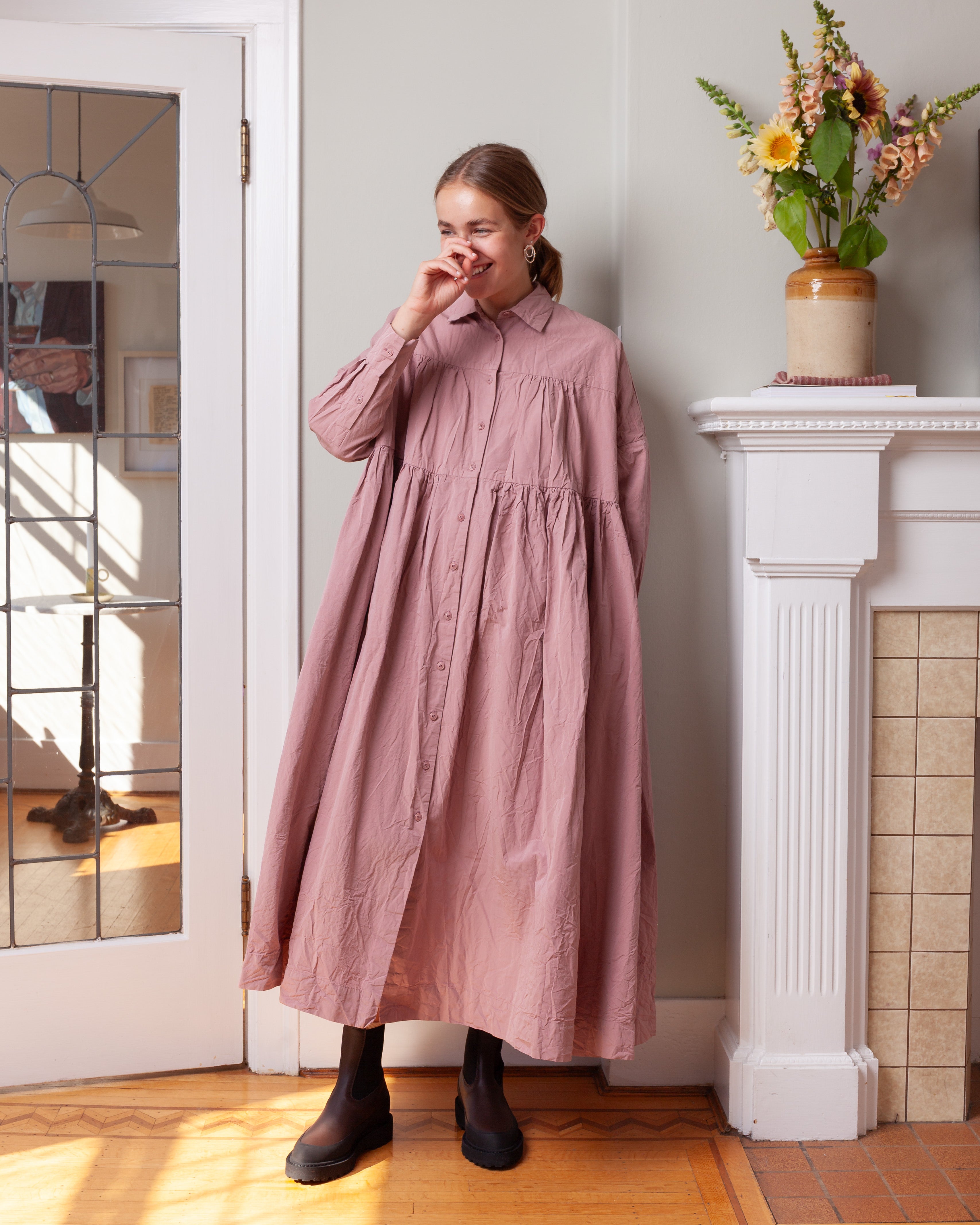 Square L.S. Dress - Paper Cot - Pink