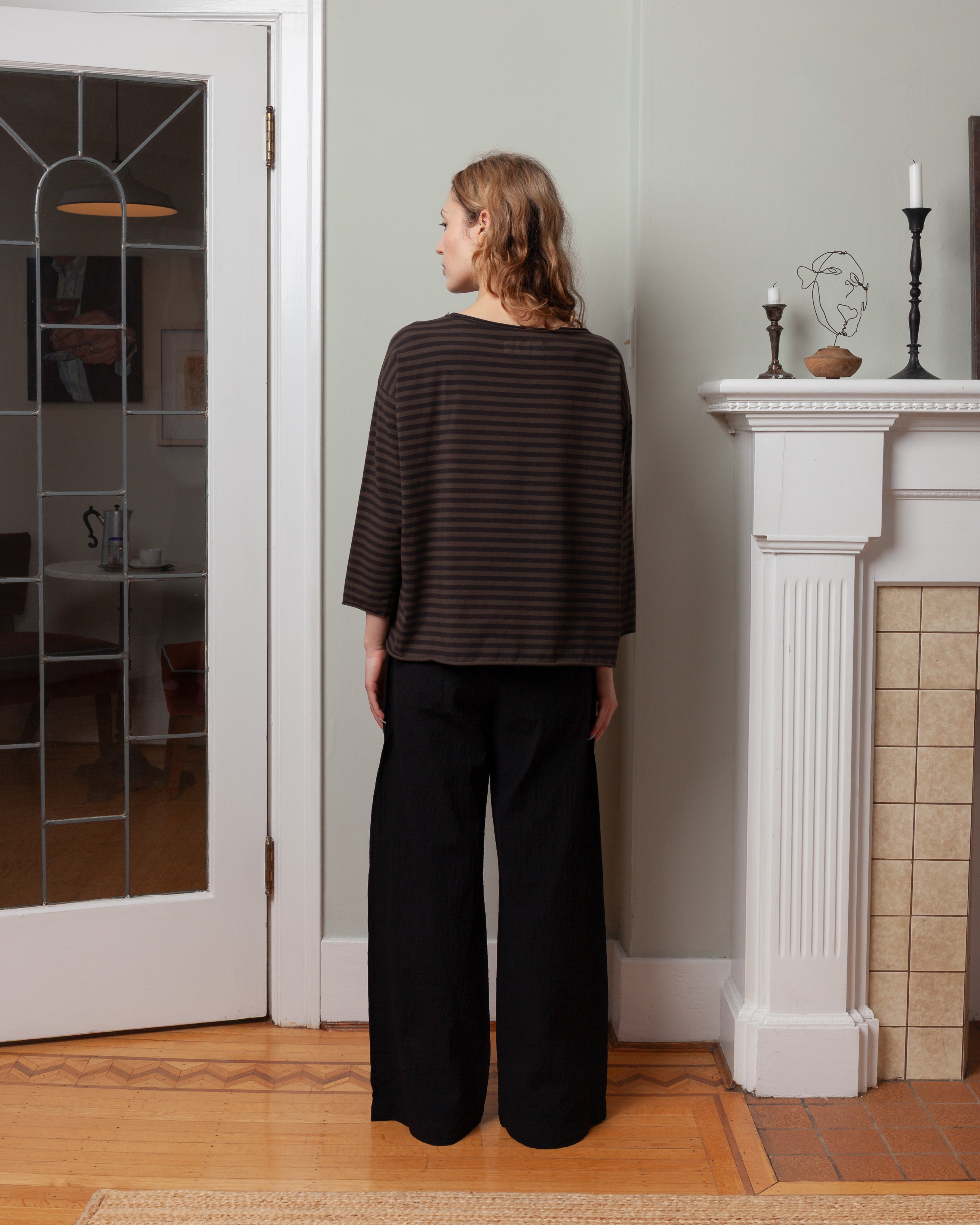 Lolita Top - Striped Jersey Maron