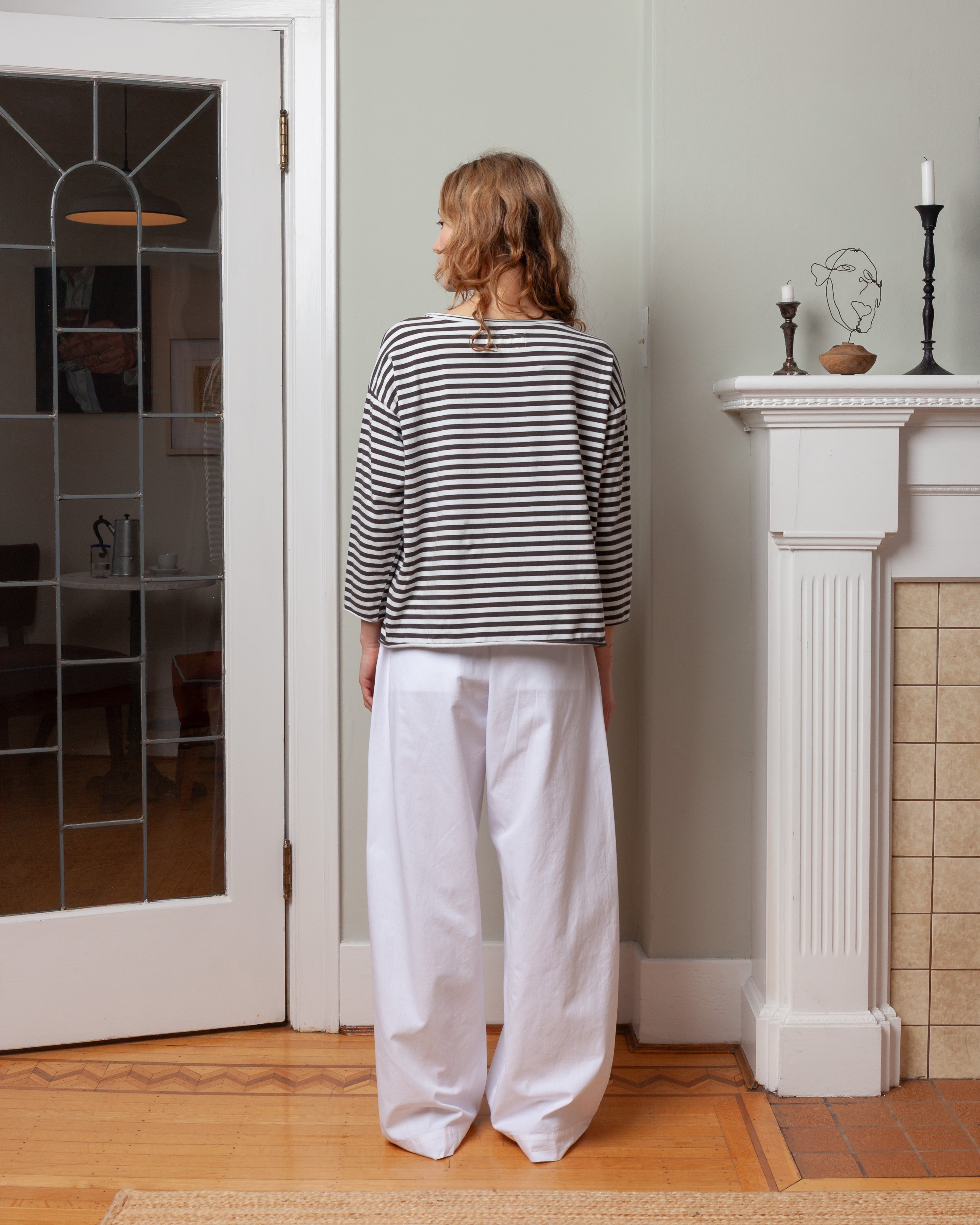 Lolita Top - Striped Jersey Acqua