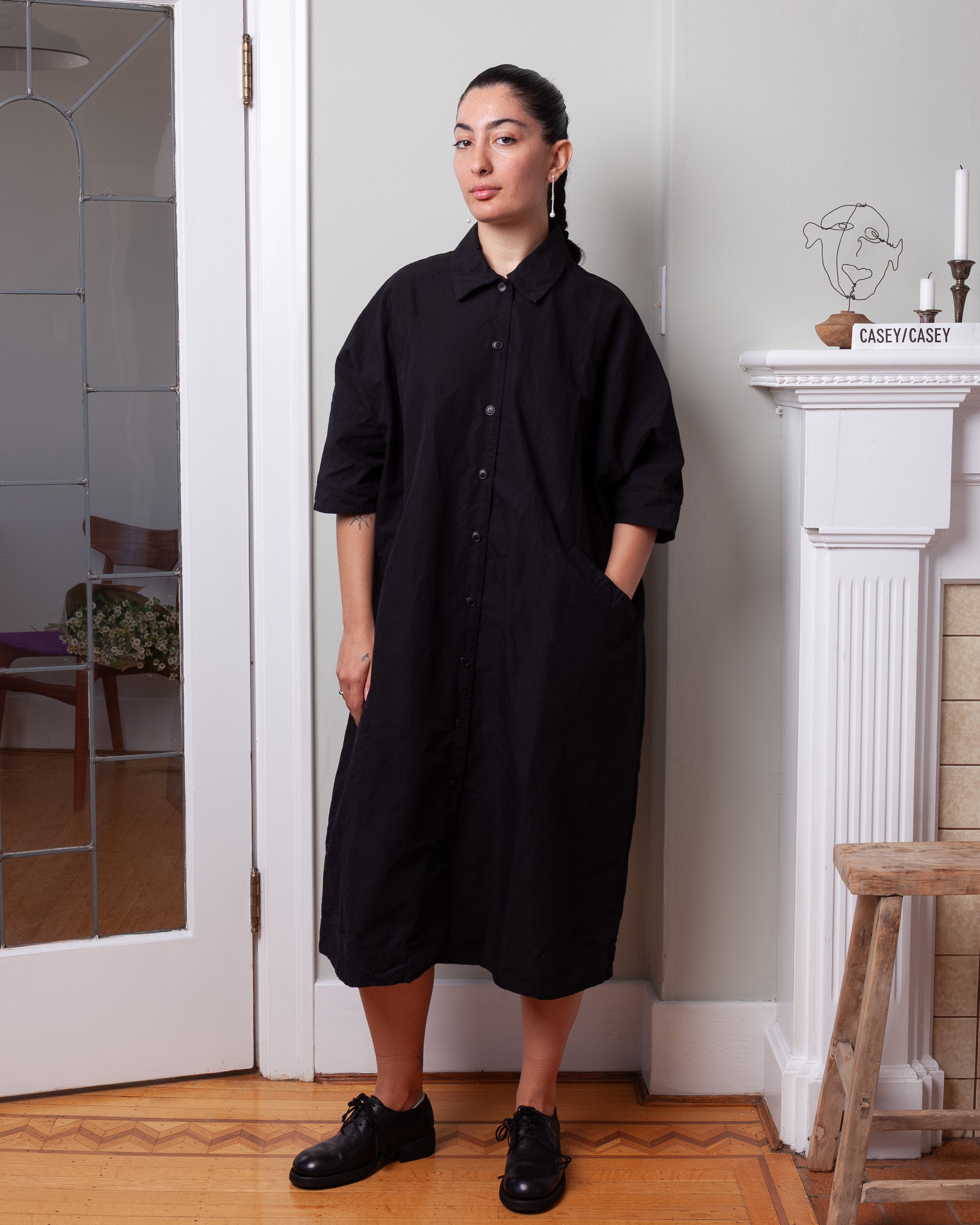 Tina Dress - Slubby - Black