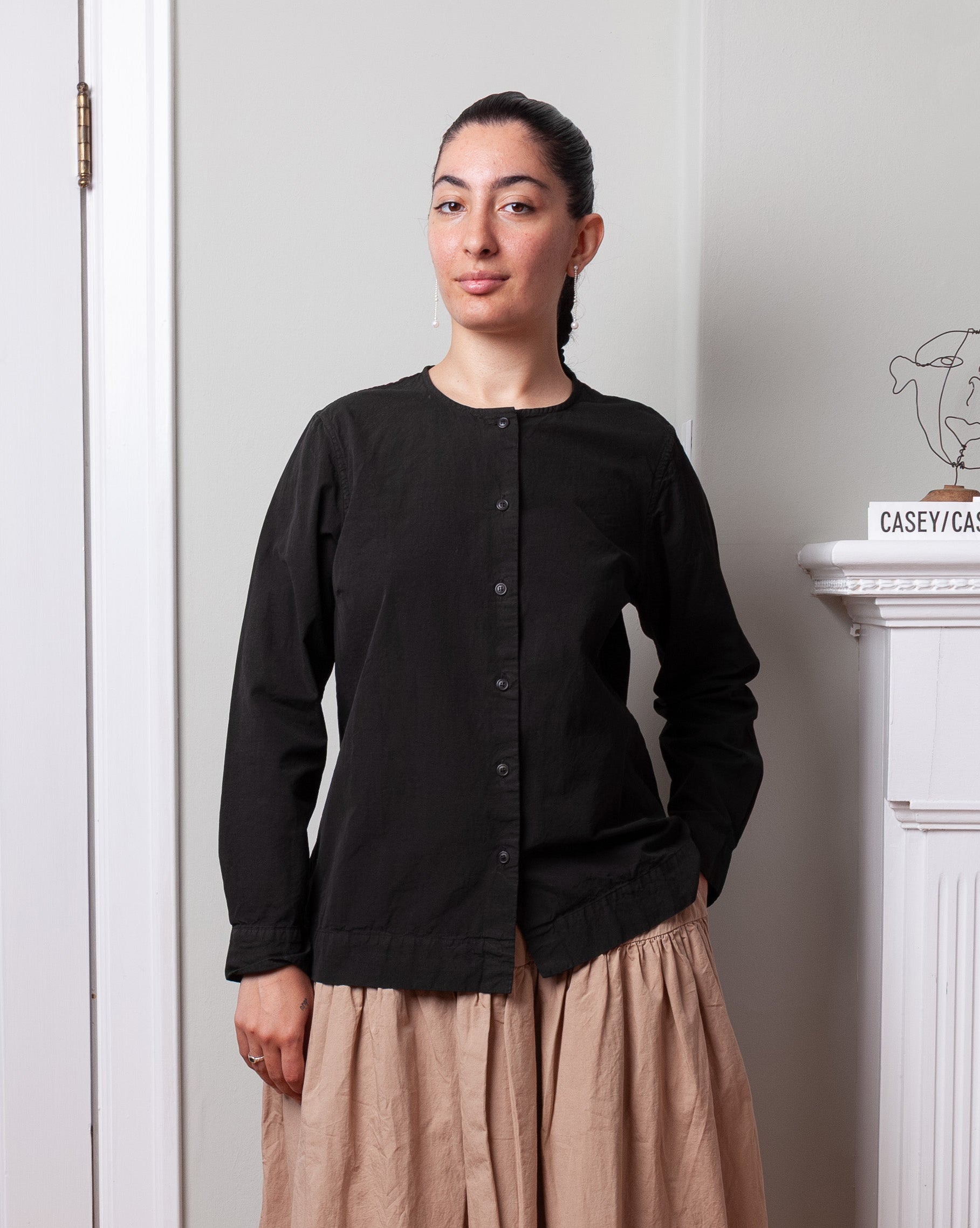 Verger Shirt - Overdyed Paper Cot - Dark Khaki