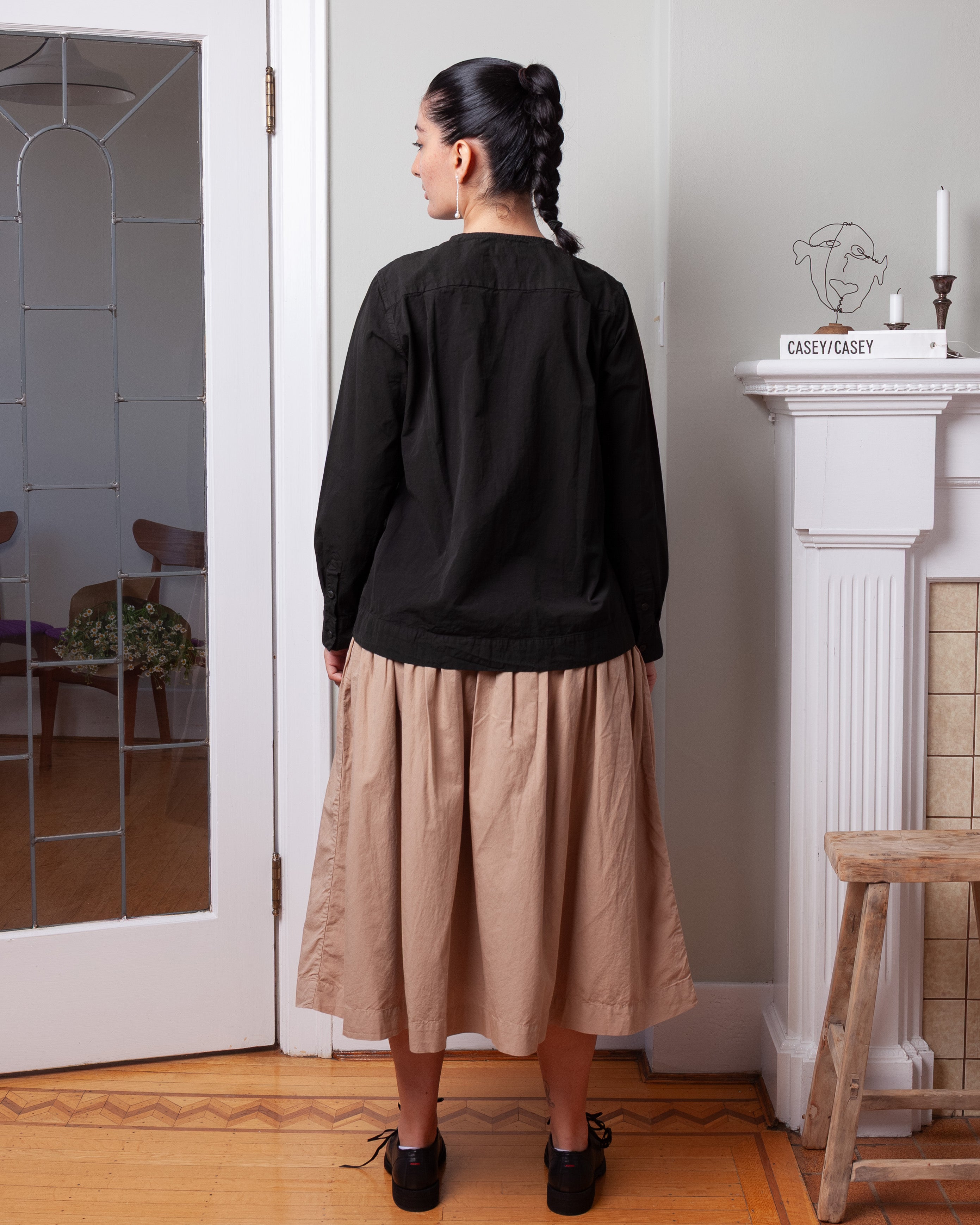 Verger Shirt - Overdyed Paper Cot - Dark Khaki